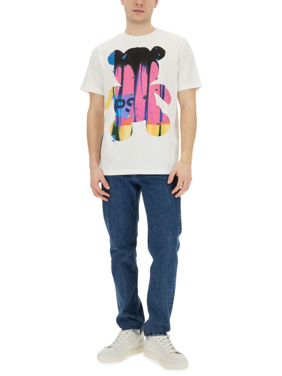 Shop Ps By Paul Smith Teddy T-shirt In White