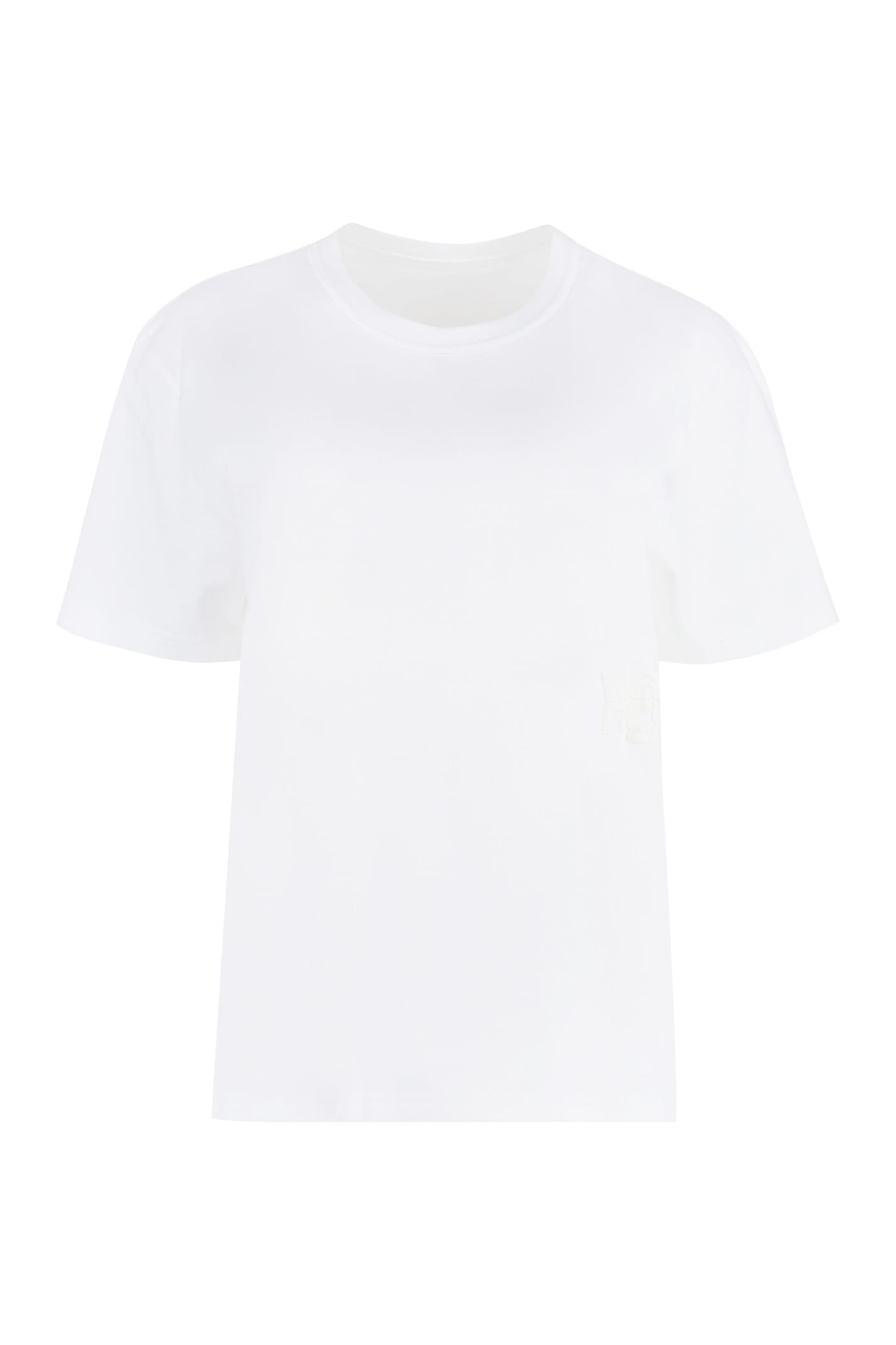 Shop Alexander Wang Cotton Crew-neck T-shirt In White