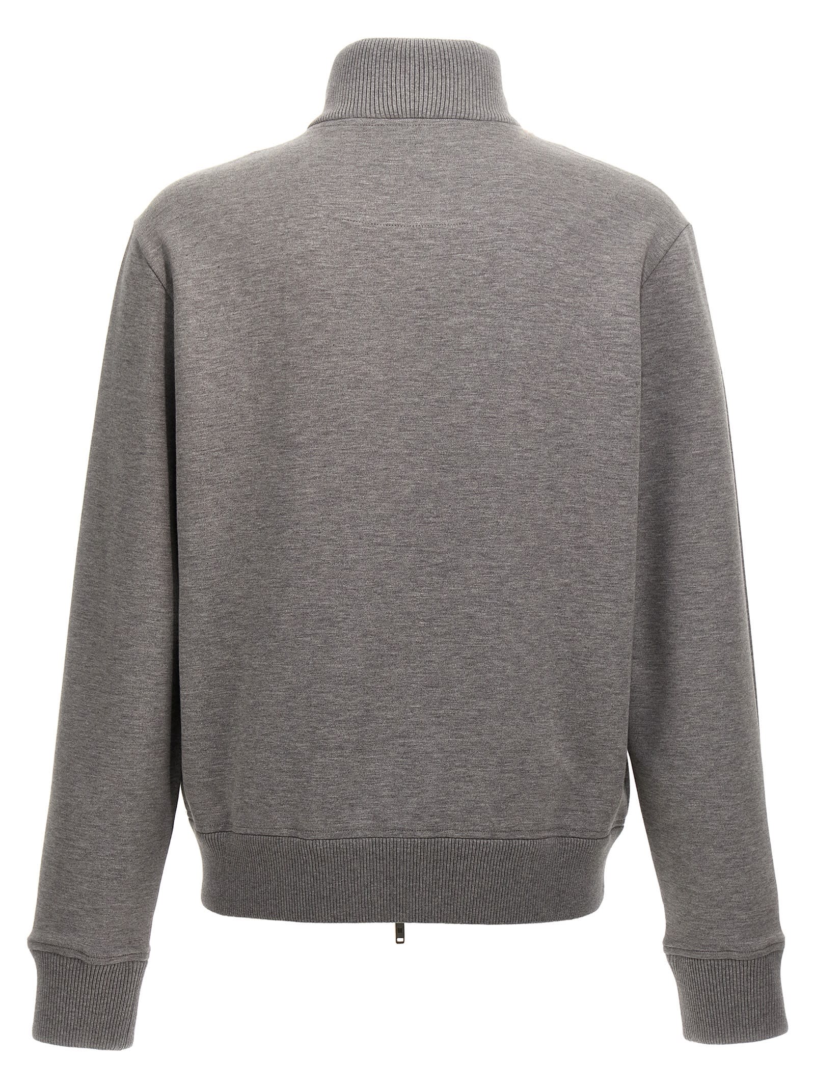 Shop Givenchy Metallic Logo Sweatshirt In Gray