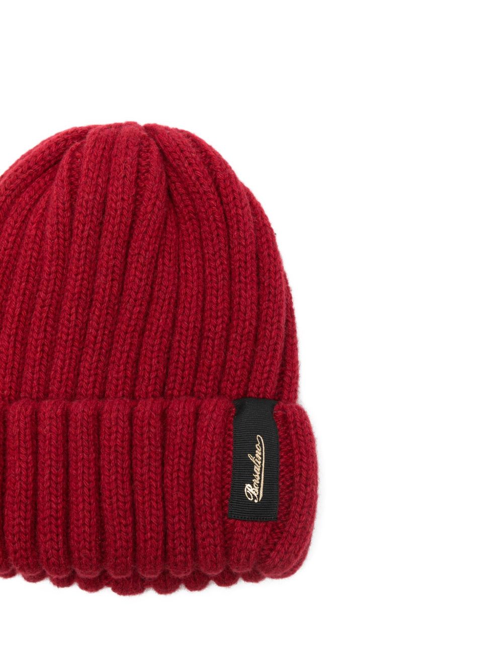 Borsalino Cashmere Beanie Featuring Folded Cuff In Red