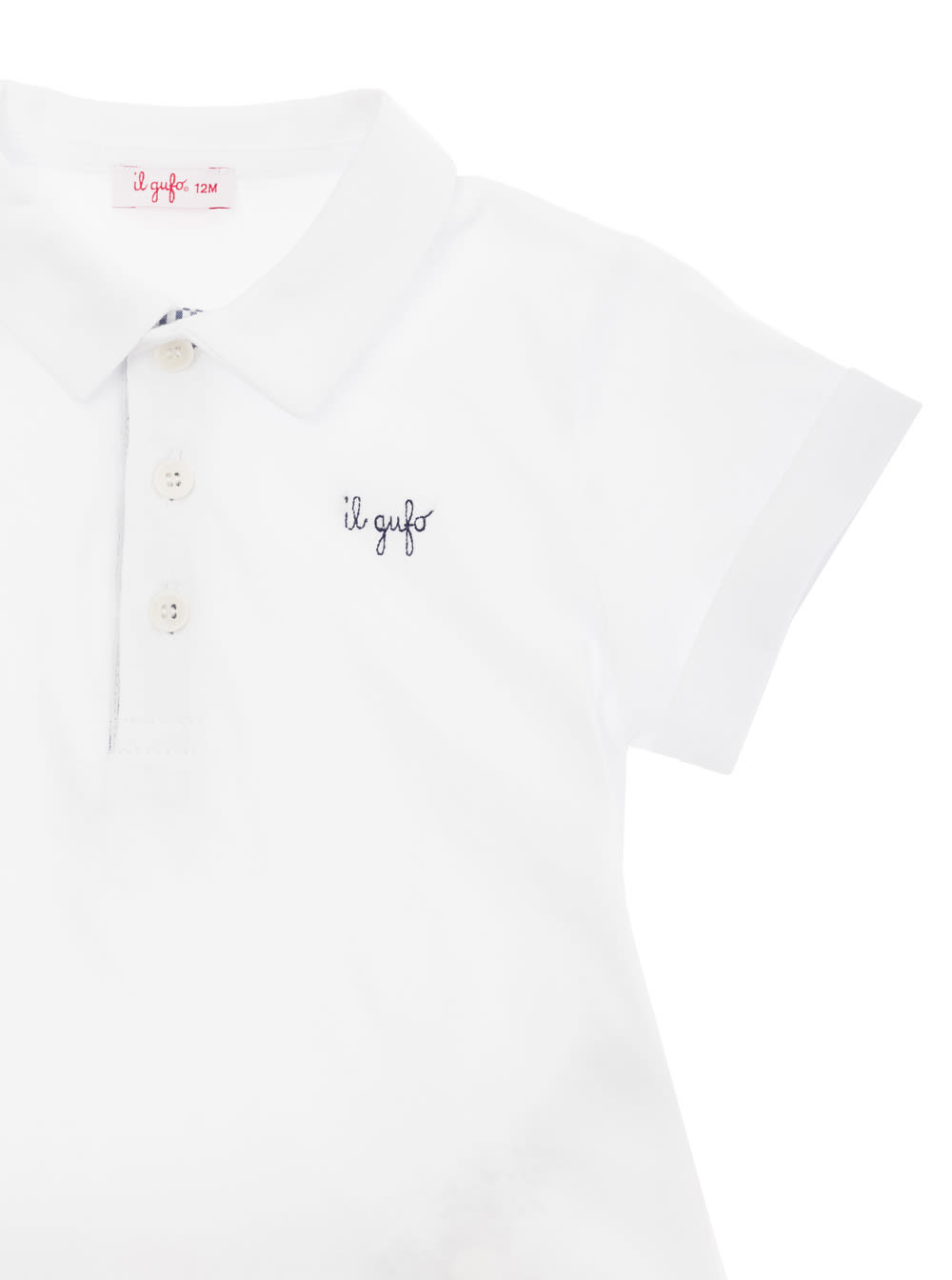 Shop Il Gufo White Two Piece Set With Logo Embroidery In Cotton Baby In Blu