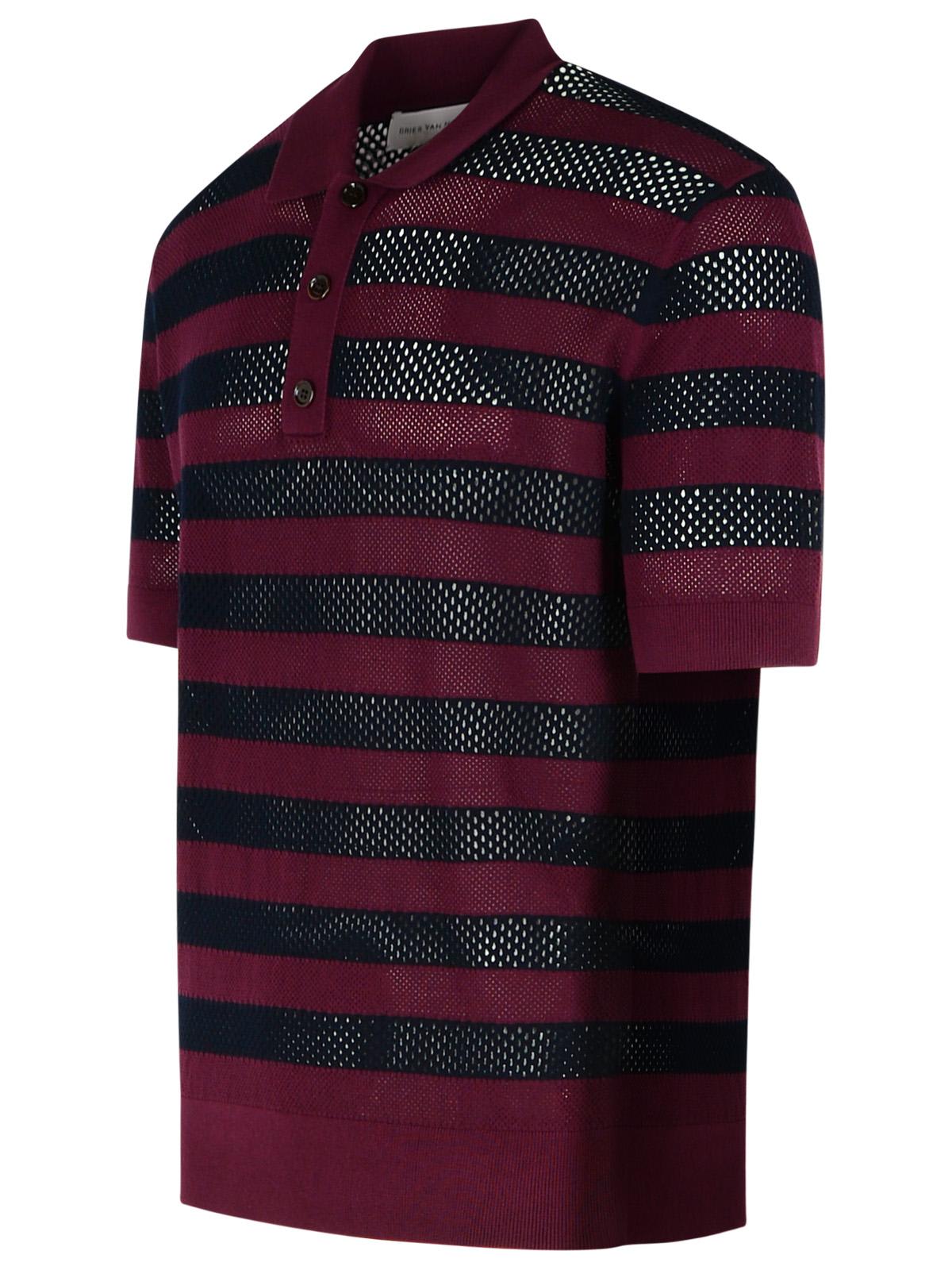 Dries Van Noten Mercy Burgundy Viscose Blend Polo Shirt In Bordeaux
