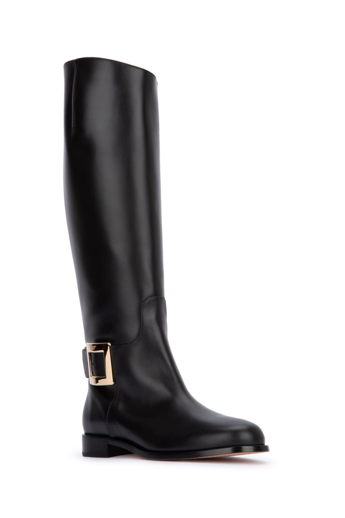 Roger Vivier Viv Riding Metal Boot In Black