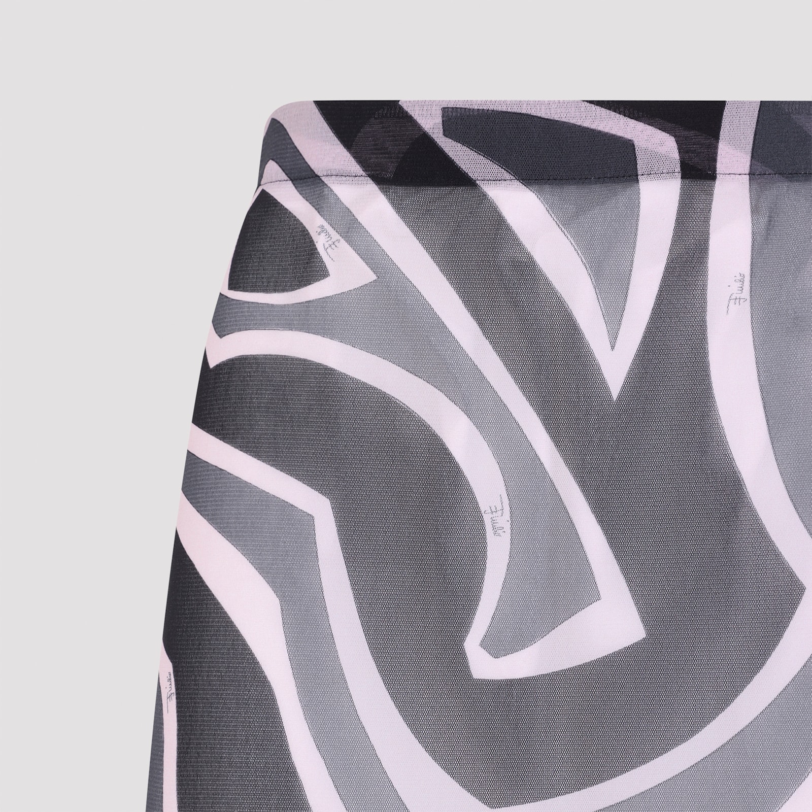 Pucci Prnted Tulle Longuette Midi Skirt Clothing In Multi