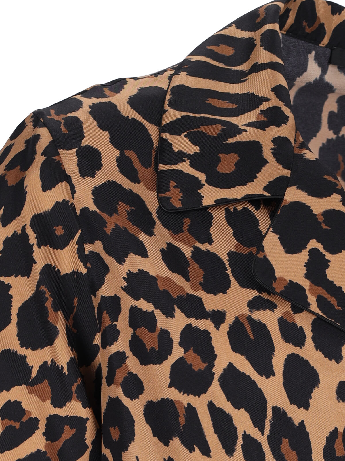 Balmain Animal Print Chest Pocket Shirt In Brown