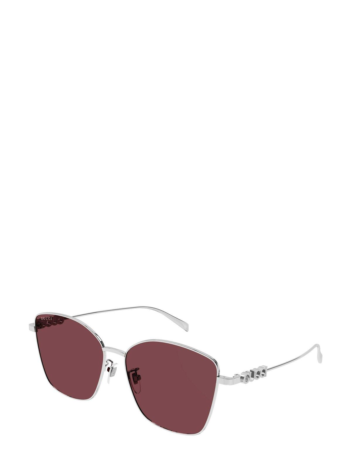 Gucci Butterfly Frame Sunglasses In Metallic