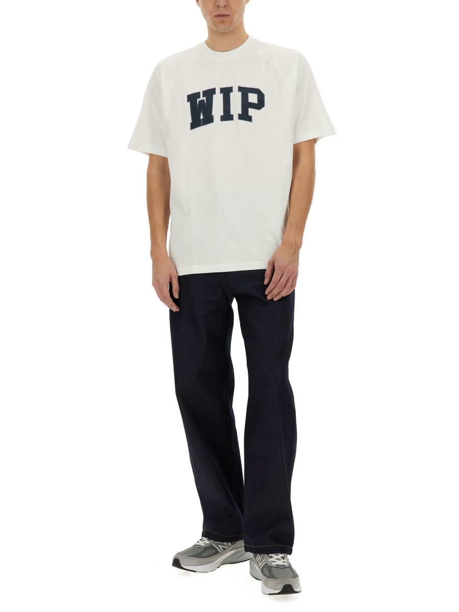Carhartt Organic Cotton T-shirt With Logo Embroidery On The Front In White