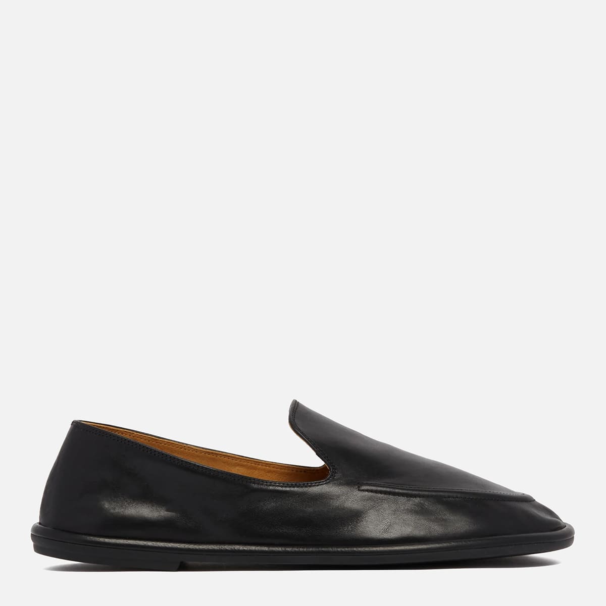 The Row Black Leather Canal Loafers