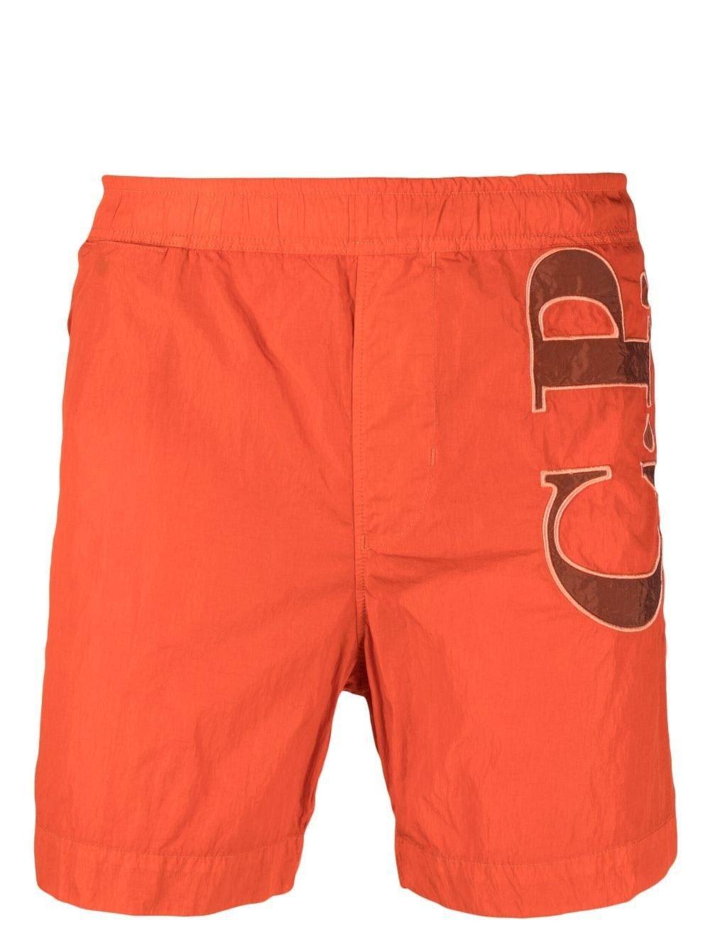 C. P. Company Logo Printed Swim Shorts