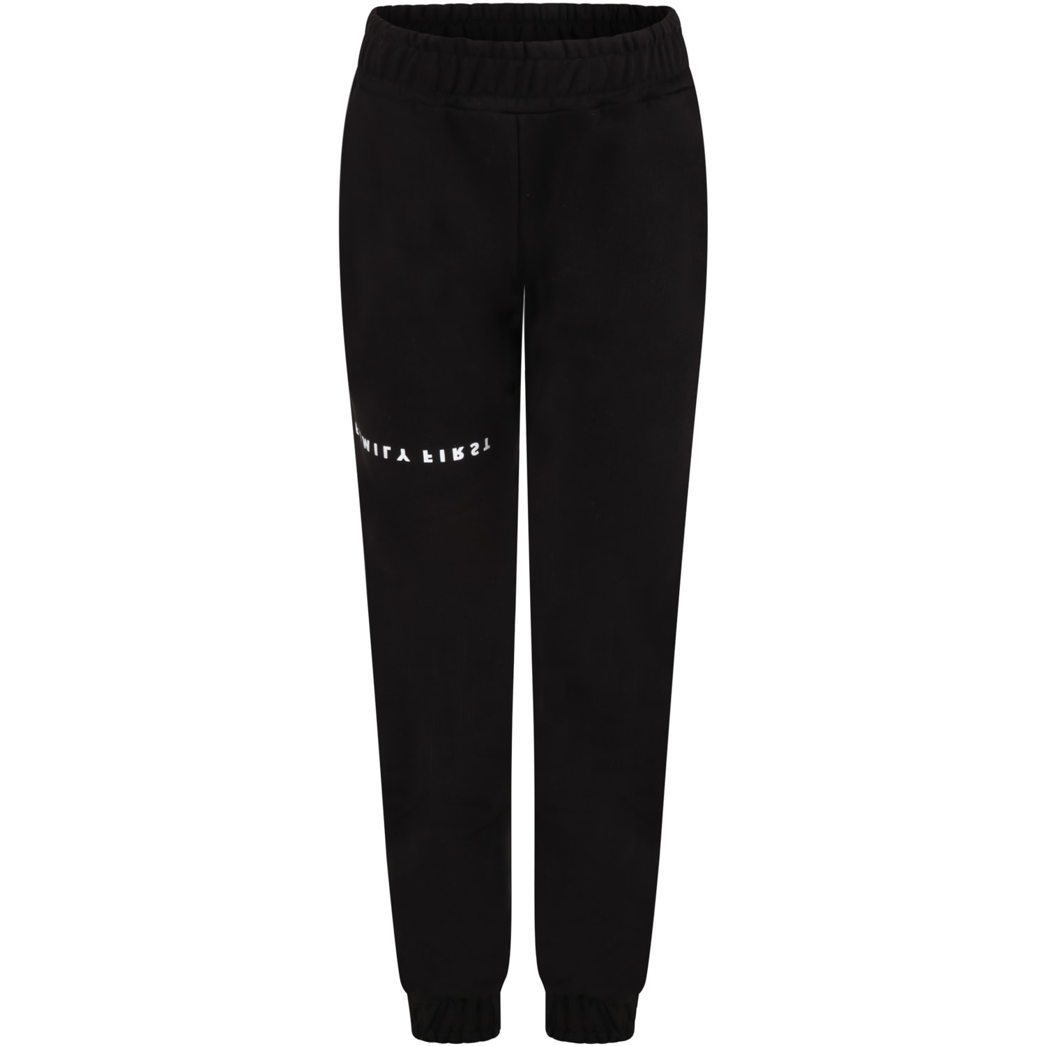 Family First Milano Black Sweatpant For Kids With Logo