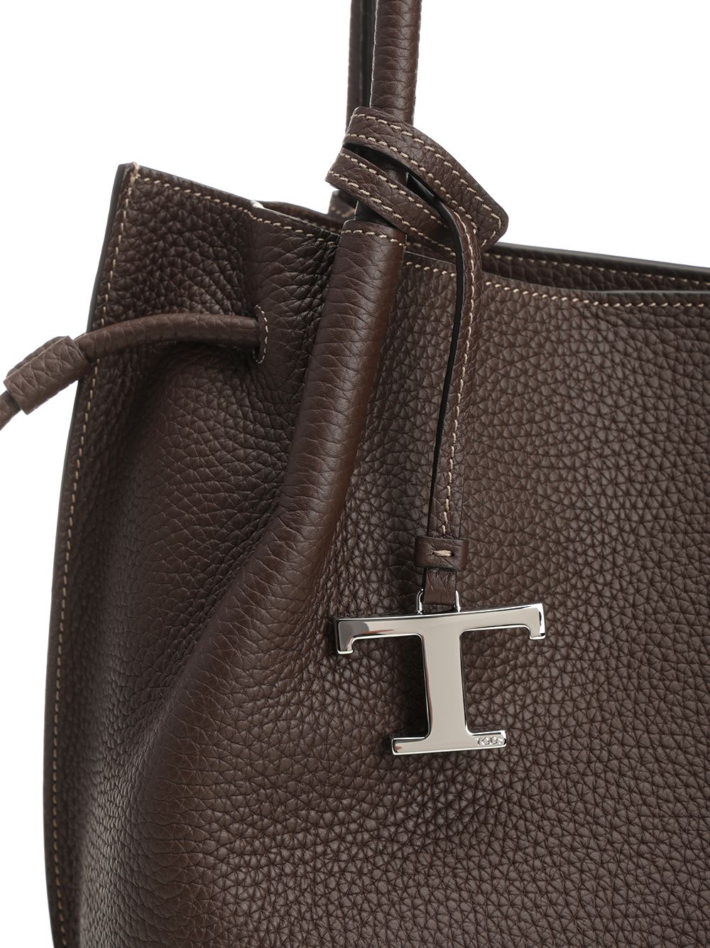 Tod's Brown Shoulder Bag With Two Top Handles And Drawstring Closure In Brown