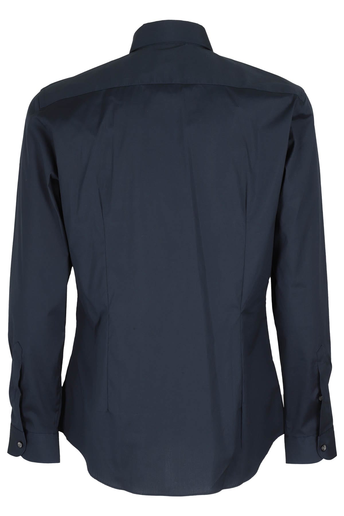 Shop Fay Camicia Collo Francese Stretch In Blu Navy