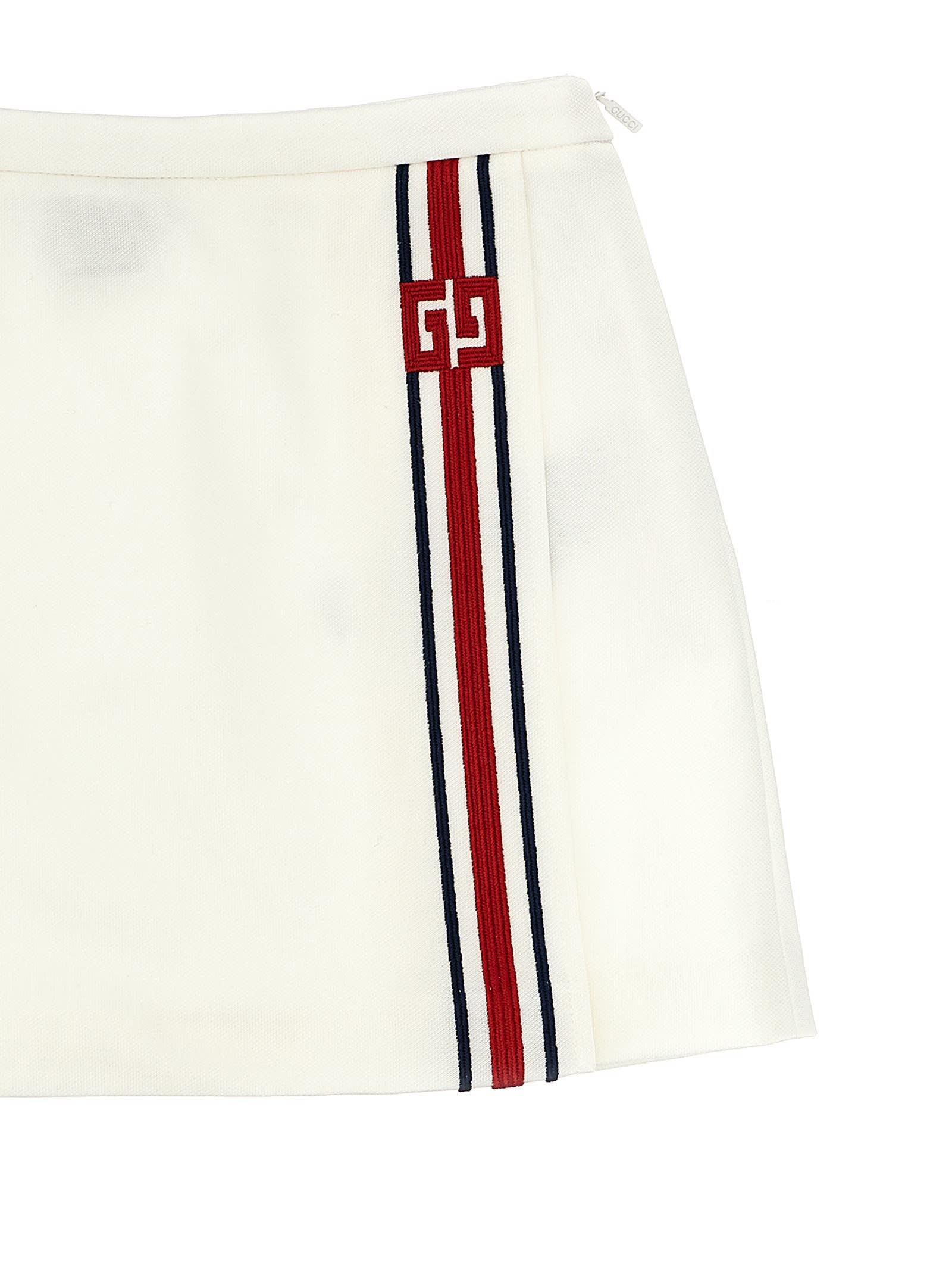 Shop Gucci Gg Skirt In White