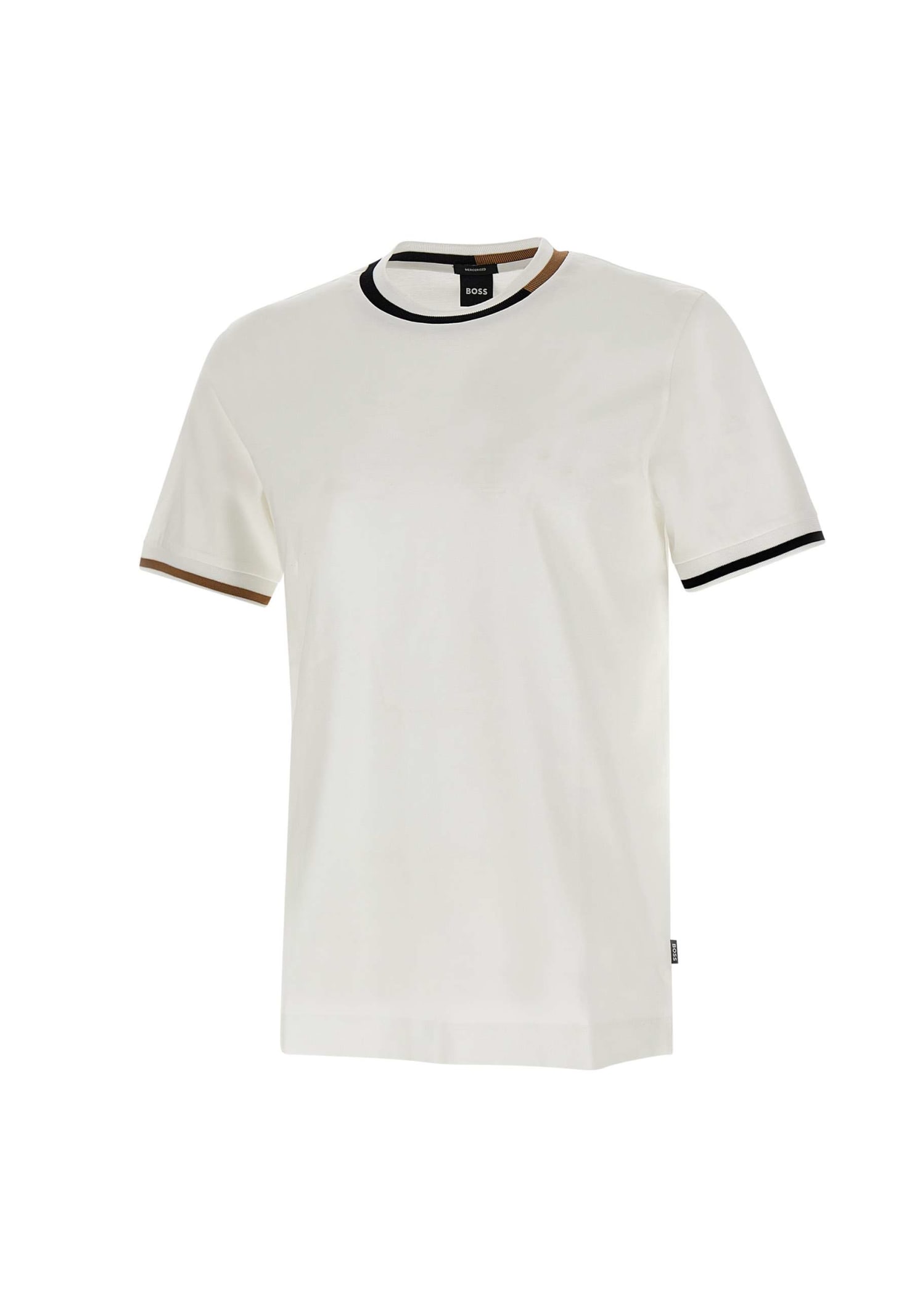 Shop Hugo Boss Thompson Mercerized Cotton T-shirt In White