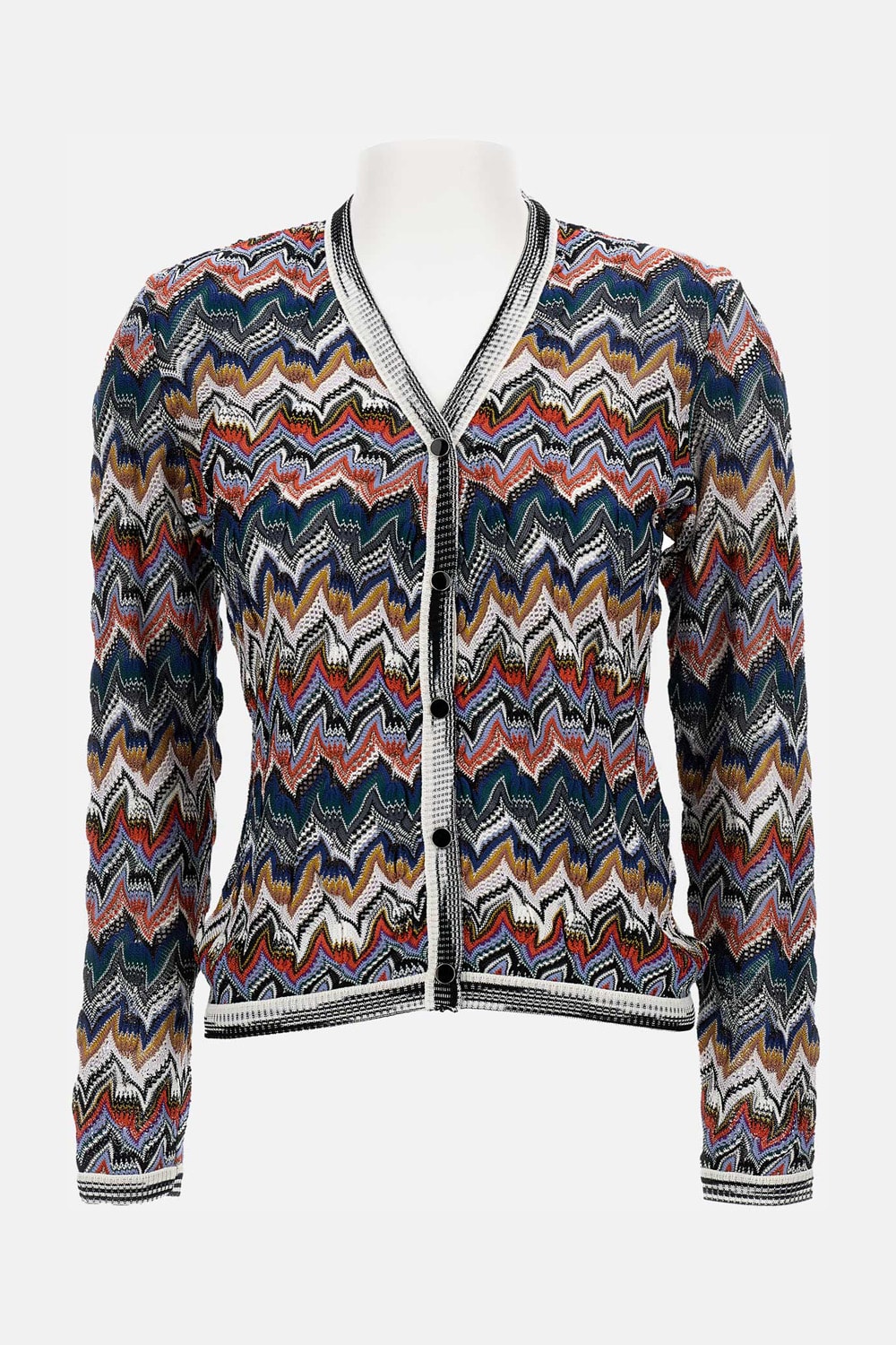 Missoni Womens Multicolor Tones Chevron V-neck Knit Cardigan In Multi