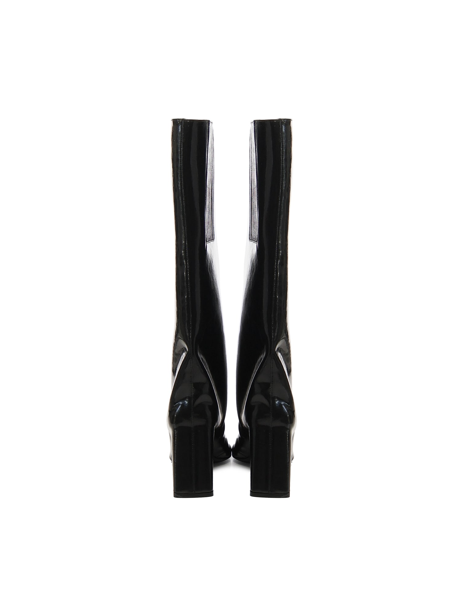 Coperni Knee-high Black Boots With Sculptural Heel In Black
