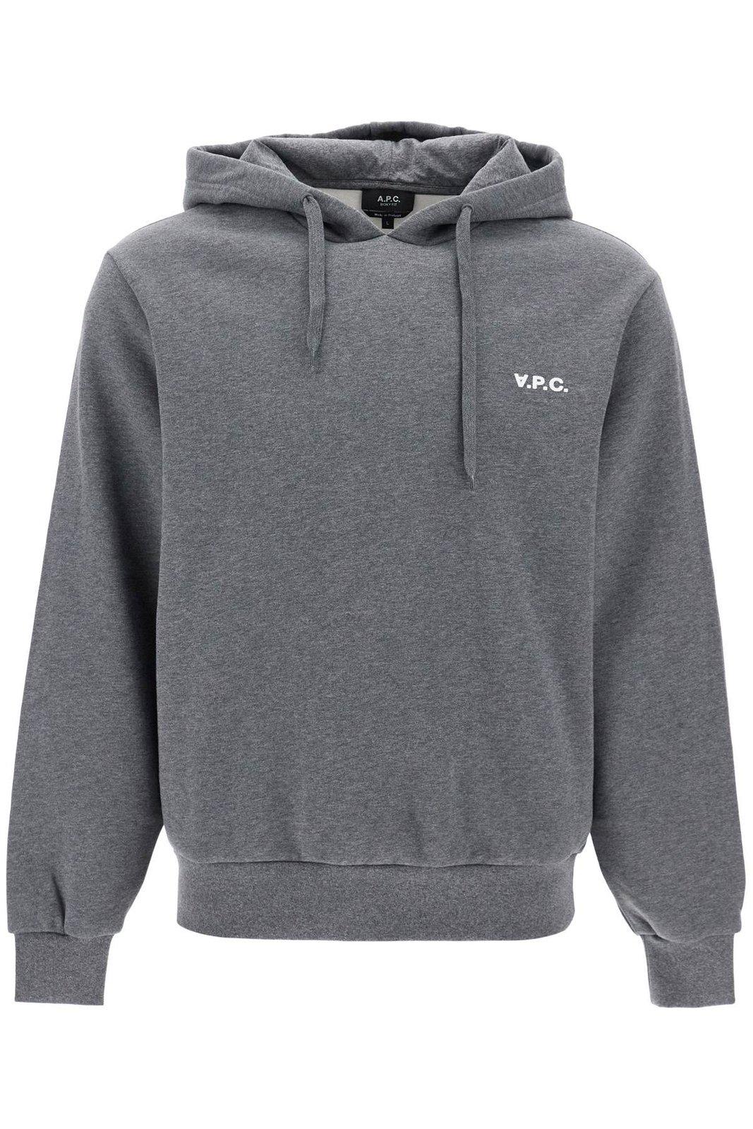 A. P.C. Logo Detailed Drawstring Hoodie