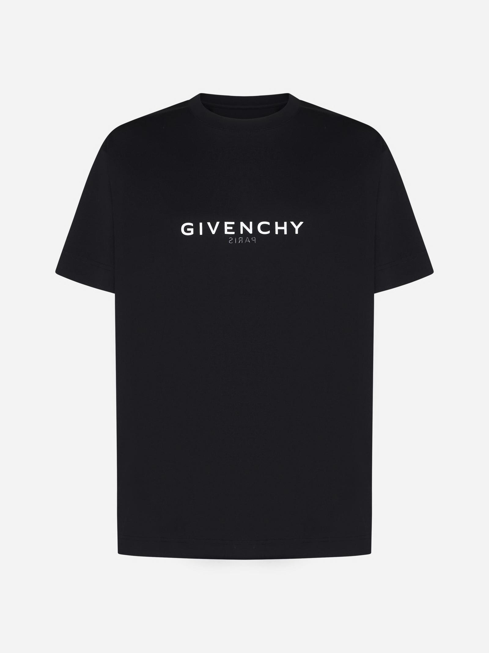 Shop Givenchy Logo Cotton T-shirt In Black