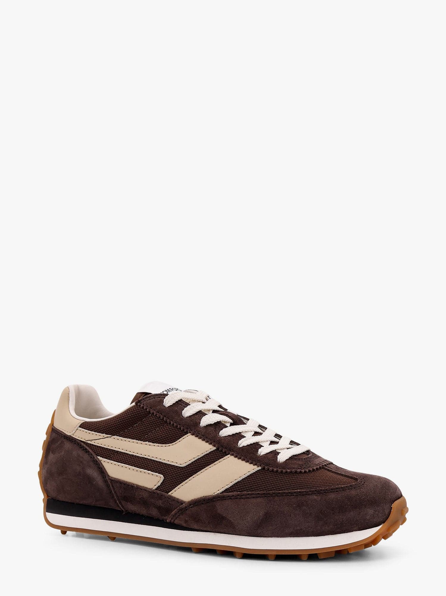 Tom Ford Mick Leather-trimmed Suede And Mesh Sneakers In Brown