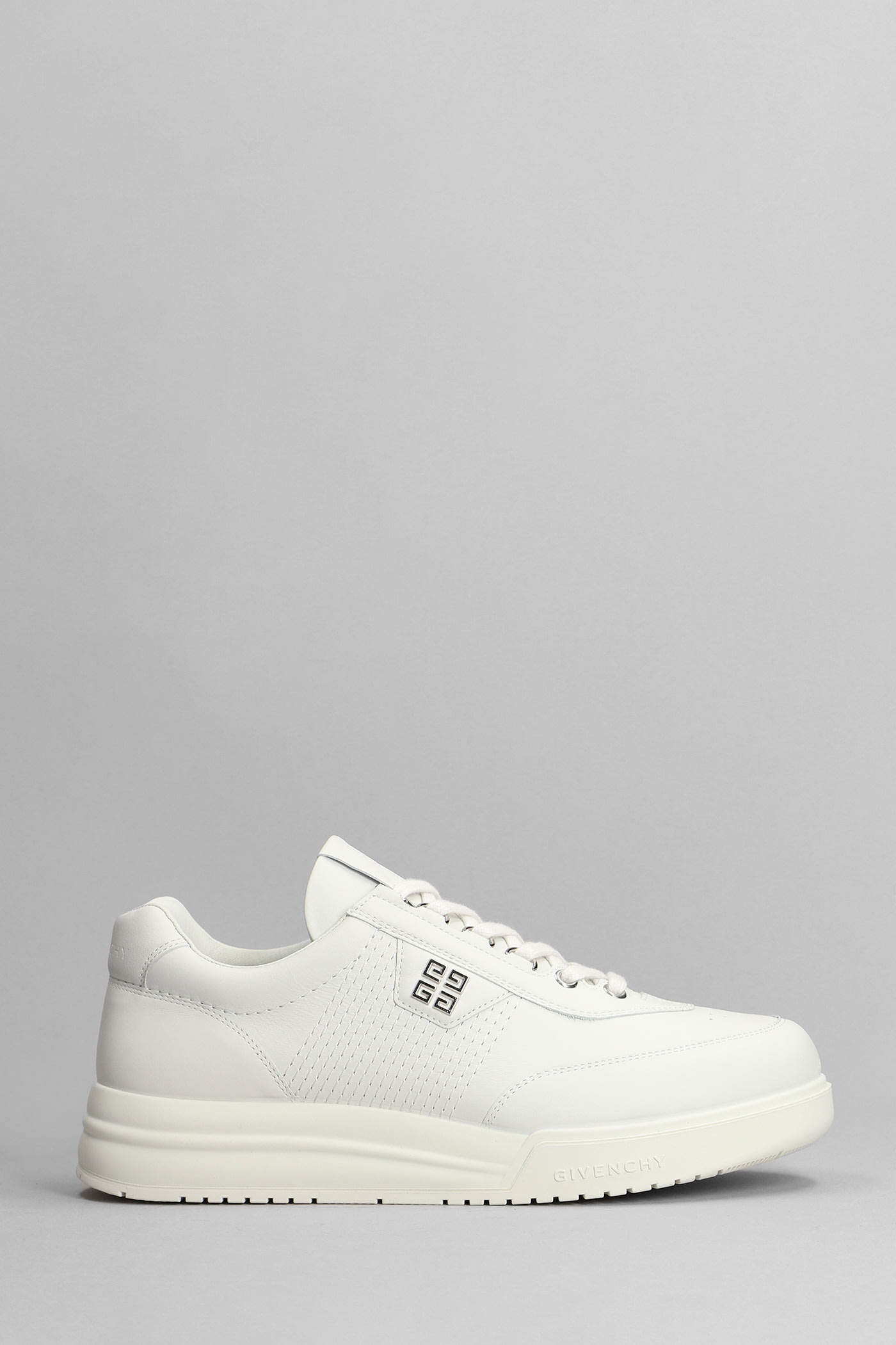 GIVENCHY G4 LOW TOP SNEAKERS IN WHITE LEATHER