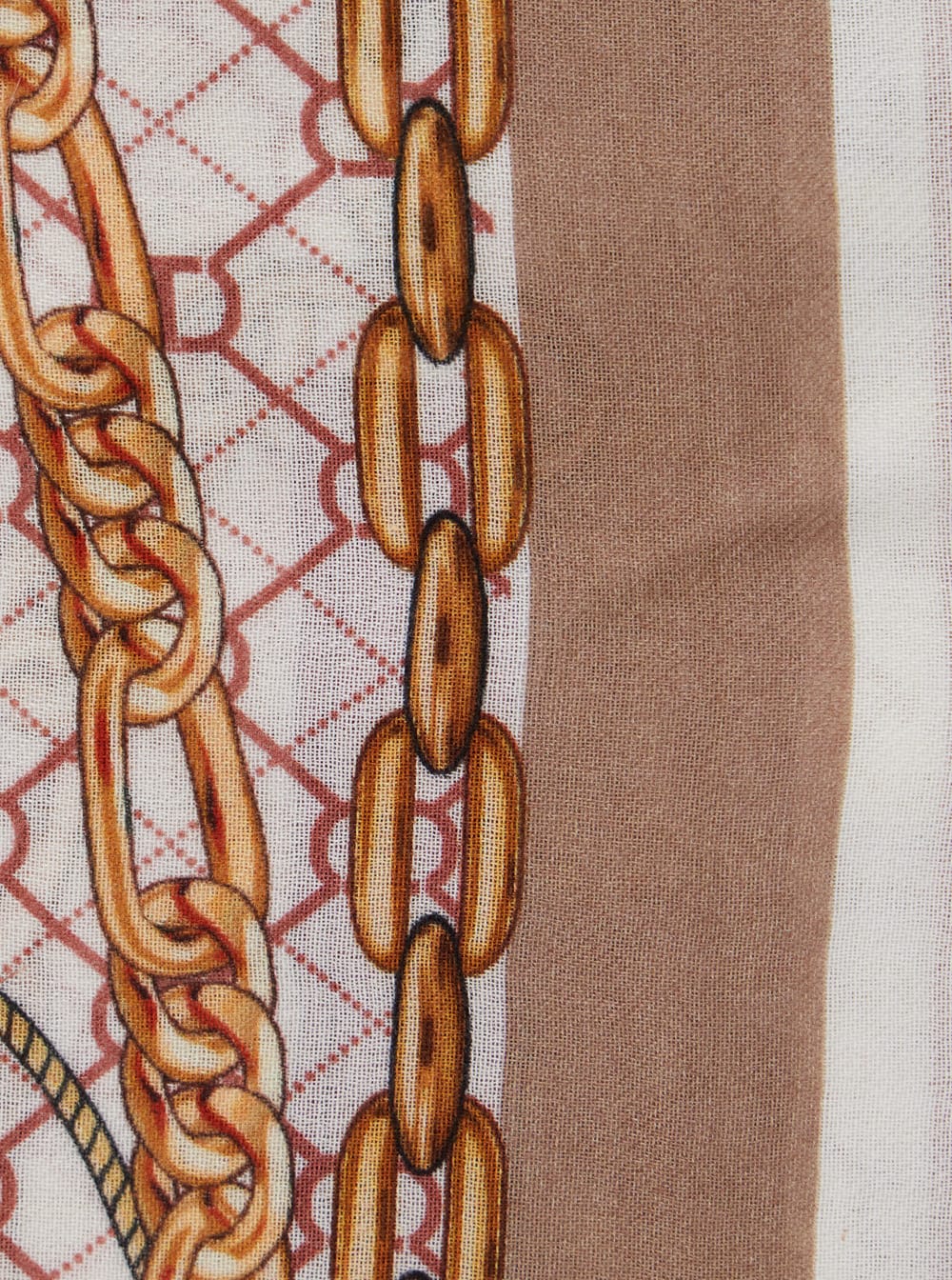 Twinset Multicolor Scarf With Geometric Chain Print In Viscose Woman In White