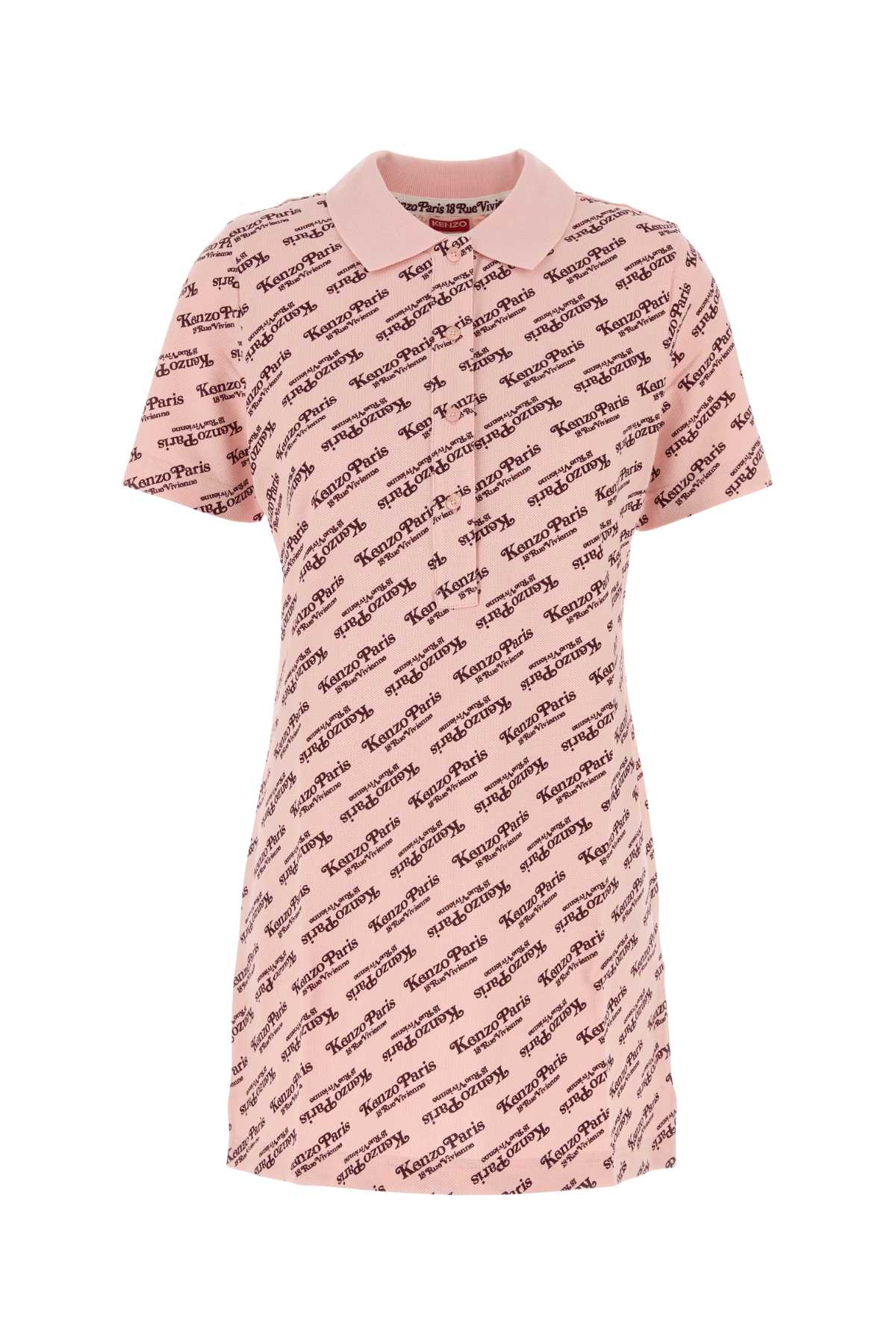 Shop Kenzo Pink Piquet Polo Shirt Dress In Fadedpink