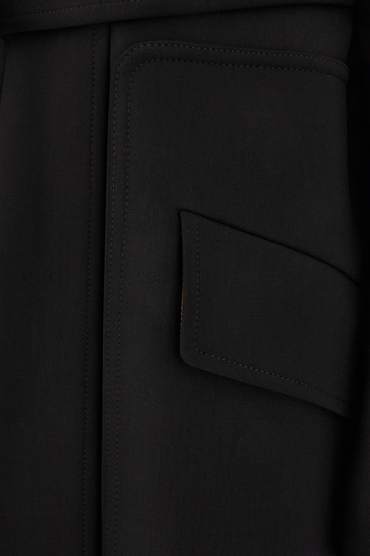 MAX MARA BLACK STRETCH WOOL BLEND COAT 