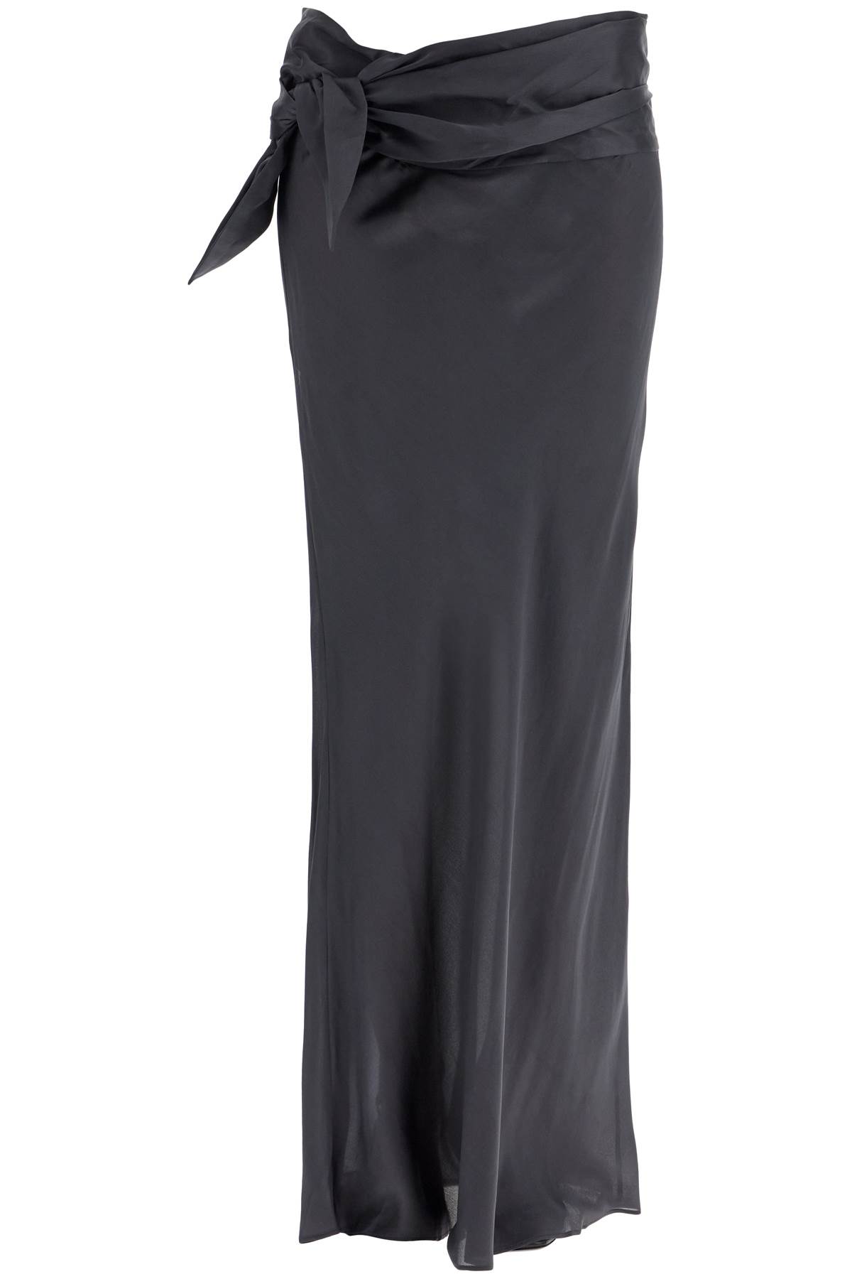 Shop Christopher Esber Maxi Skirt With Knotted Detail In Carbon Grey (grey)