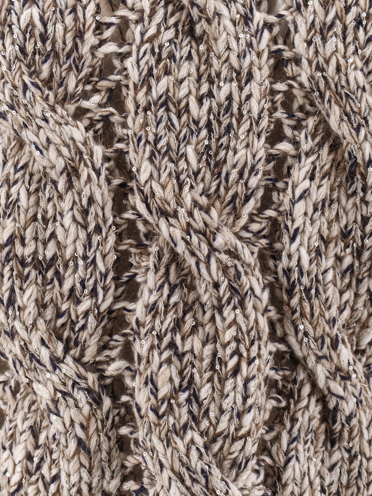 Brunello Cucinelli Wool And Cashmere Sweater With Sequins In Neutral