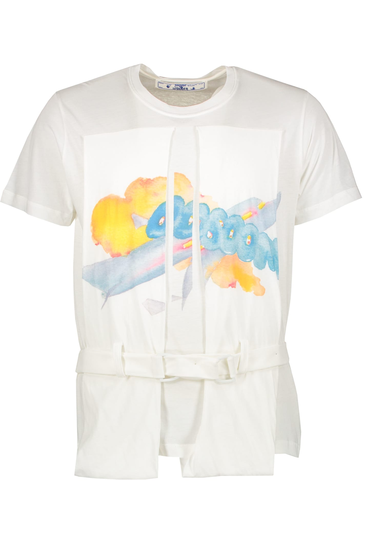 Off-white Printed Cotton T-shirt In White