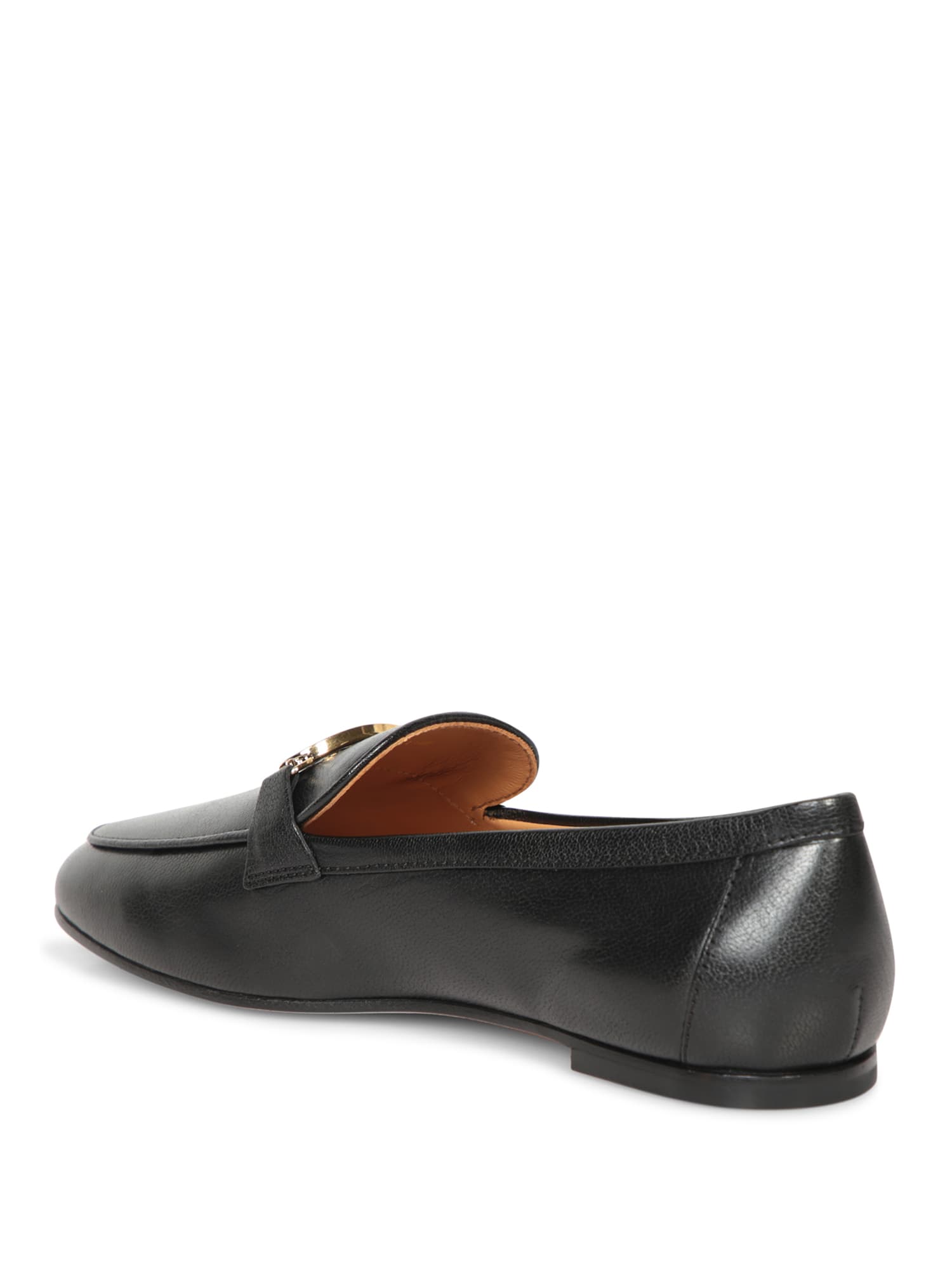 Shop Tod's Oval Logo Black Loafers