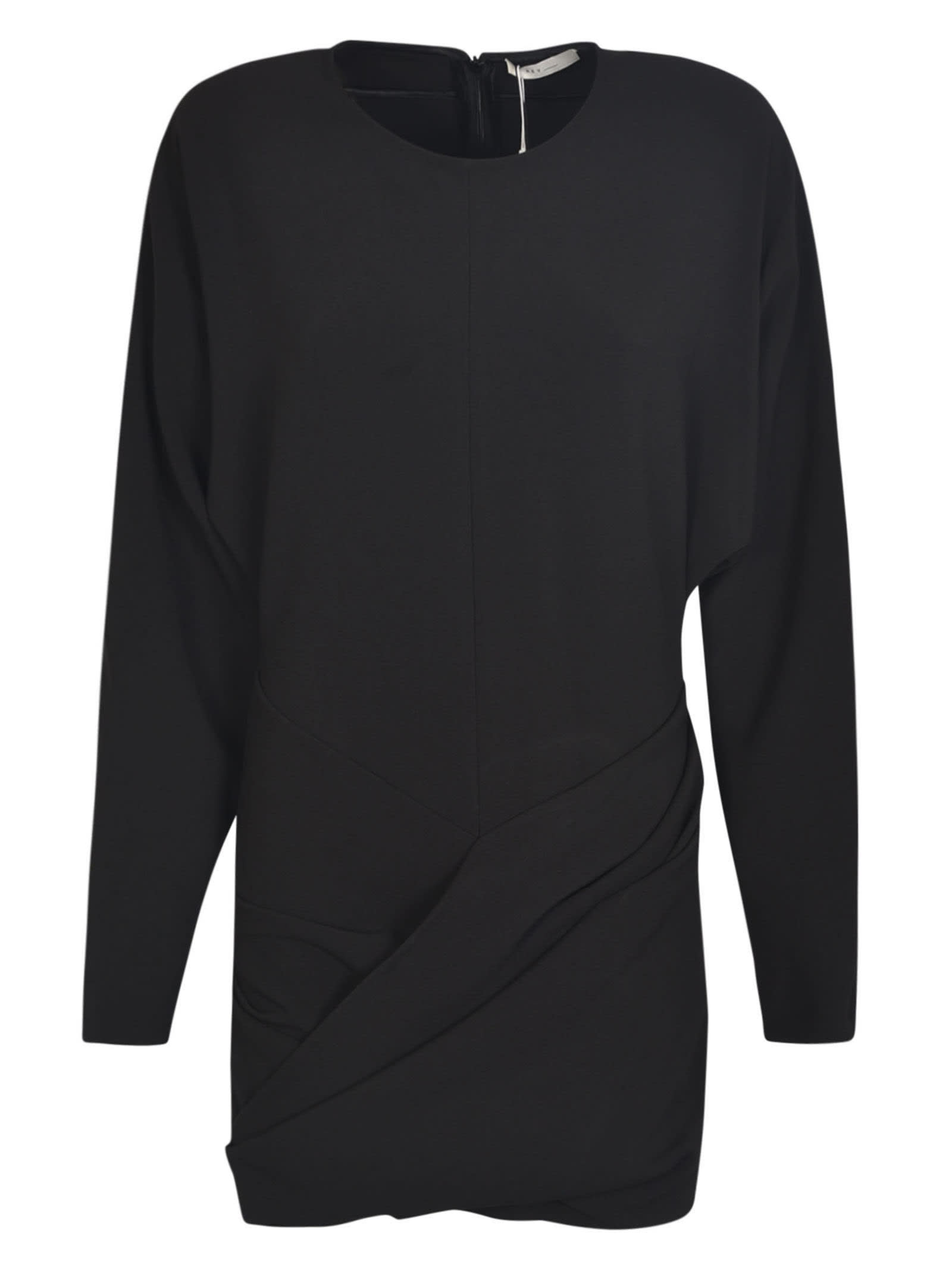 Rev Rear Zip Wrap Dress In Black