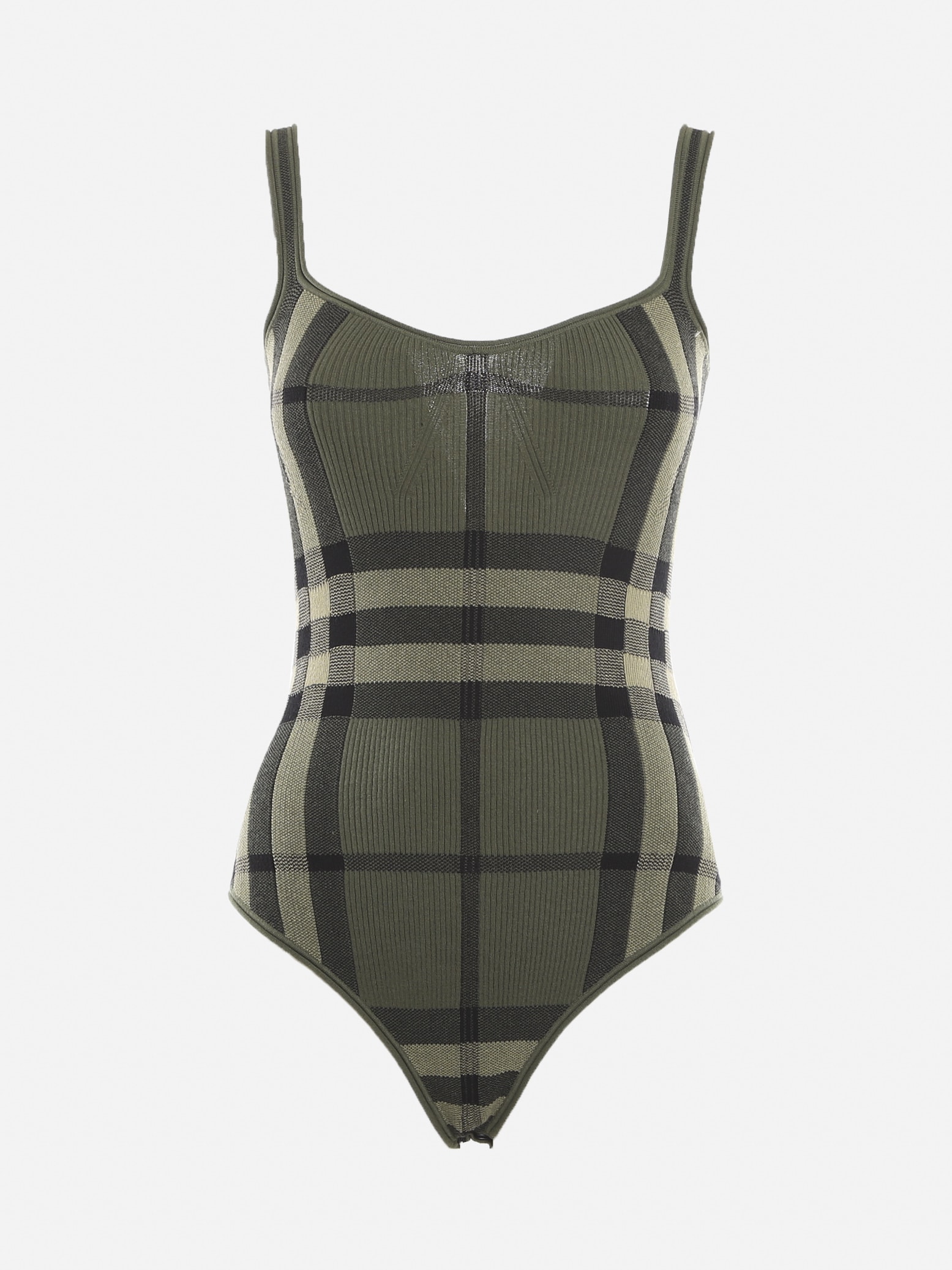 Burberry Cotton Blend Body With All-over Intarsia Tartan Motif