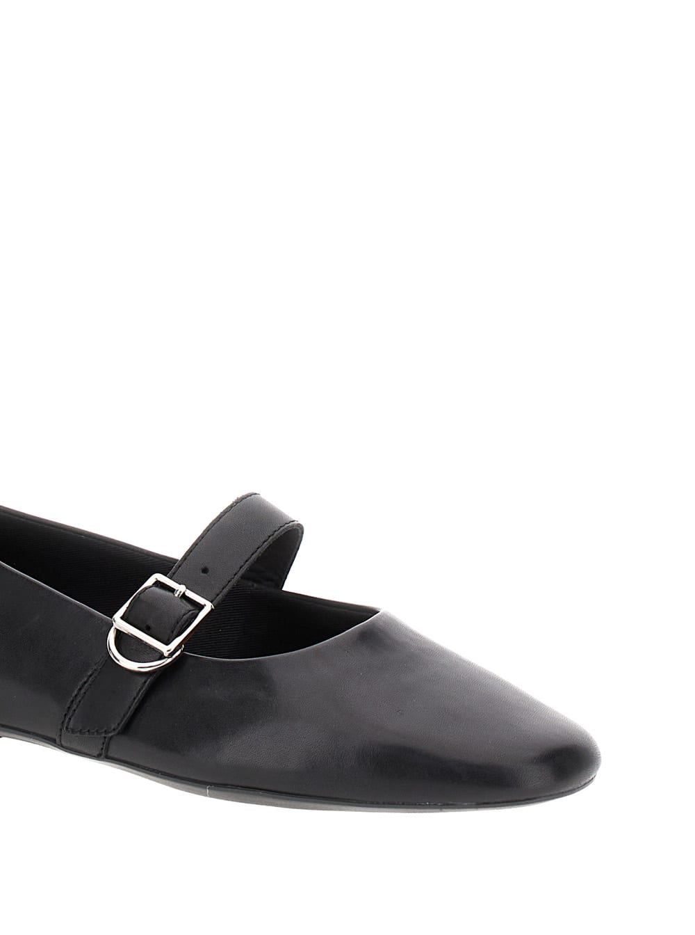 Shop Vagabond Jolin Black Ballet Flats With Strap In Smooth Leather Woman
