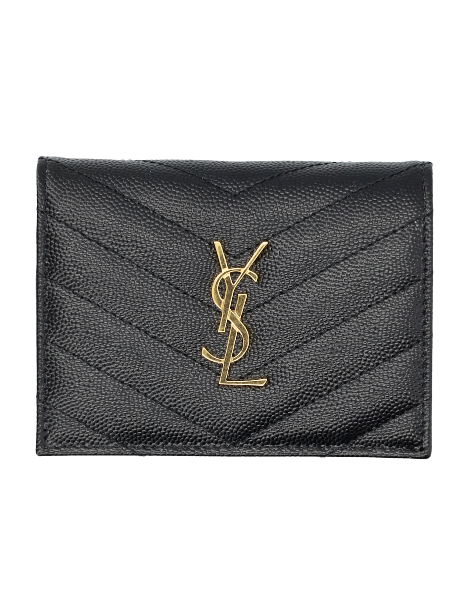Saint Laurent Ysl Pcc Wallet In Black