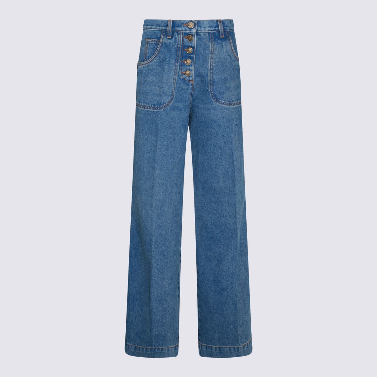 Shop Etro Blue Cotton Denim Jeans