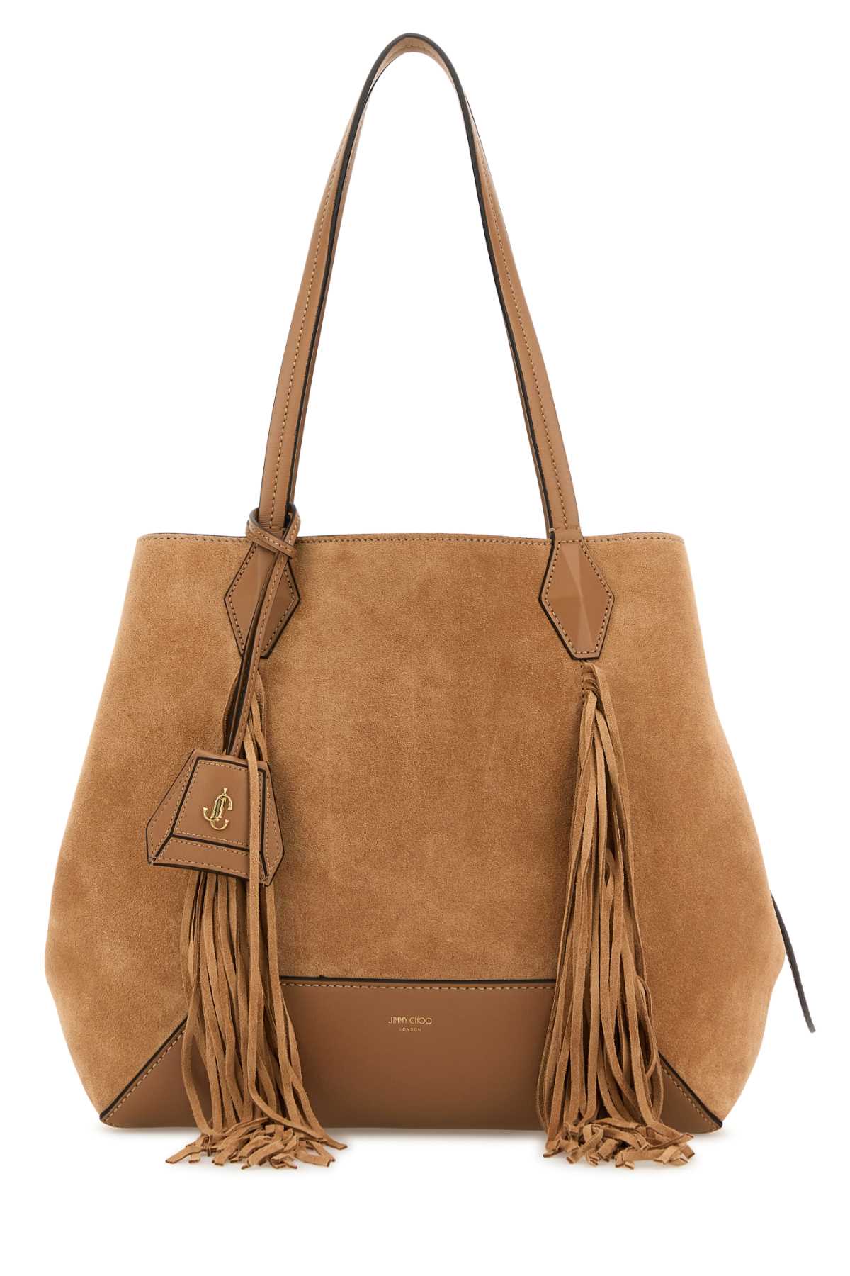 Jimmy Choo Camel Suede Diamond Shopping Bag