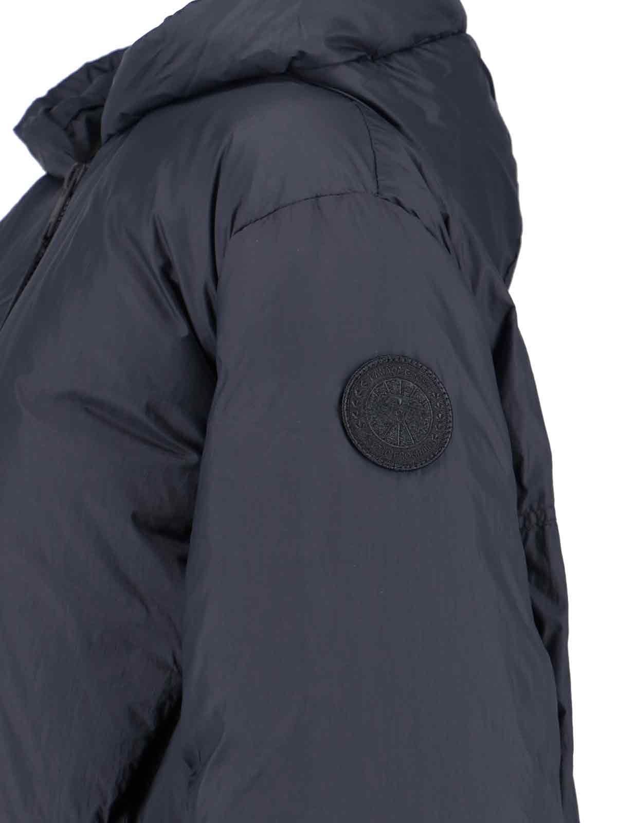 Canada Goose Hooded Jacket With Elasticated Cuffs And Pockets In Blue