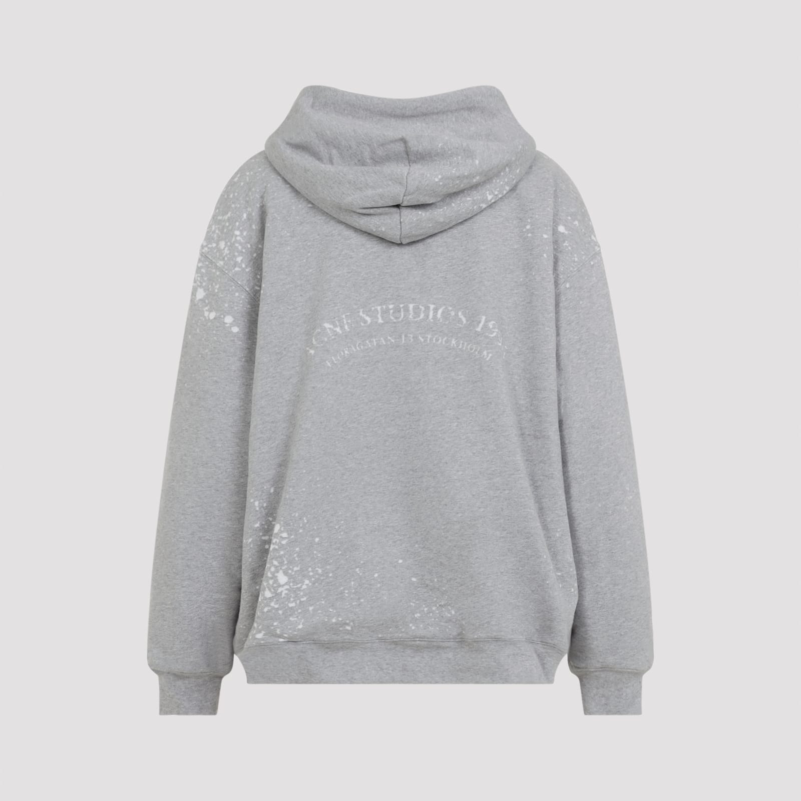 Acne Studios Womens Grey Melange Internal-fleece Relaxed-fit Cotton-blend Hoodie Xs In Gray