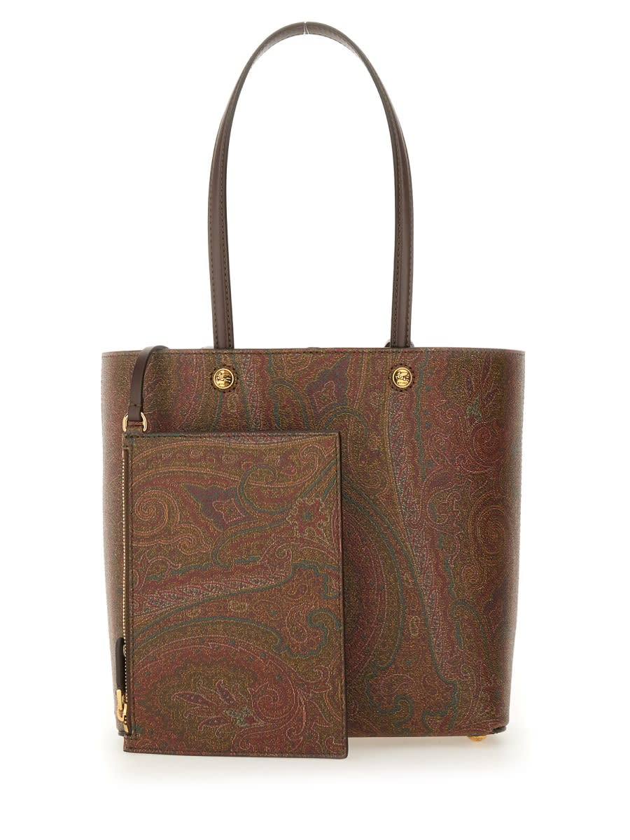 Shop Etro Essential Bag In Brown