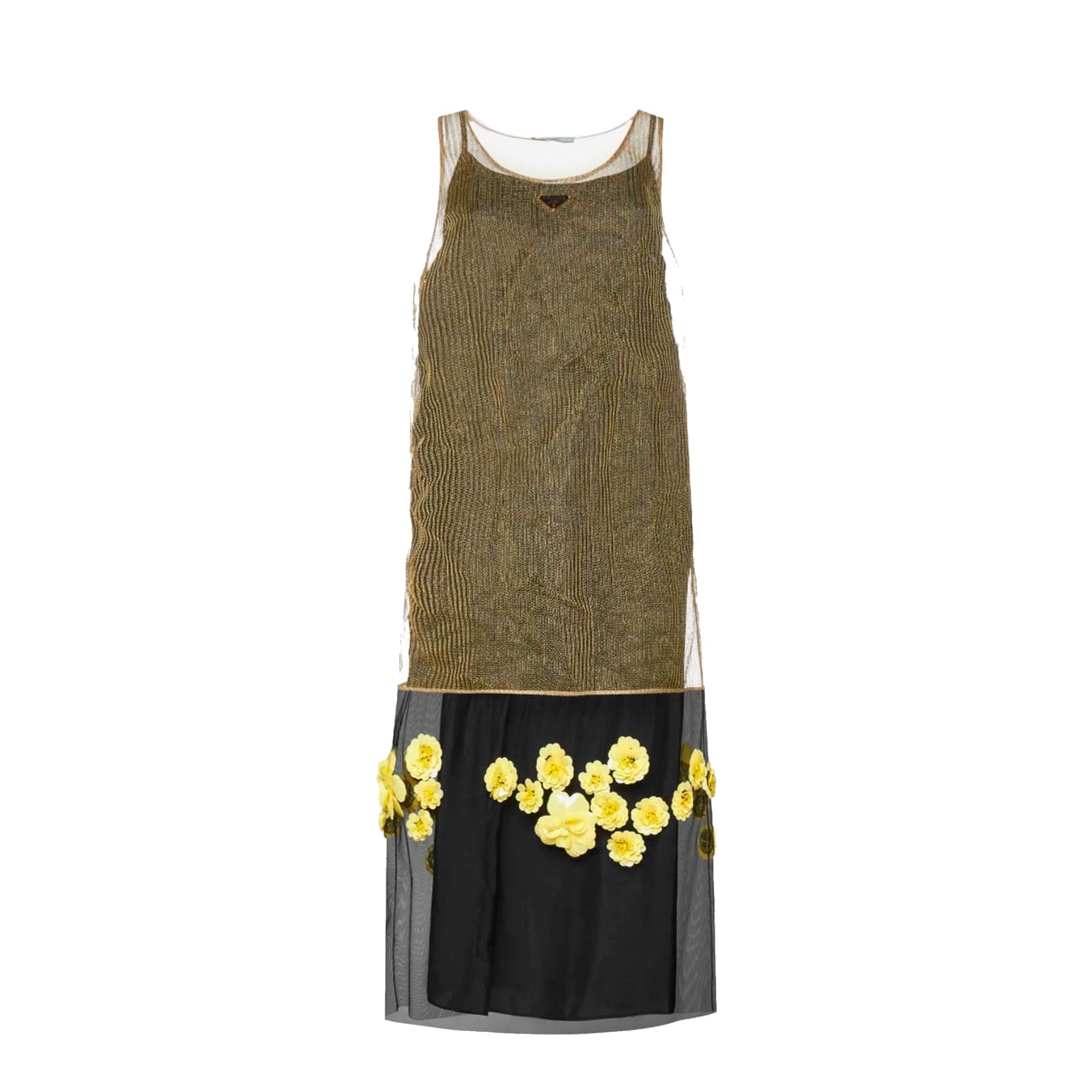 Prada 3d Flowers Lurex Knitted Dress