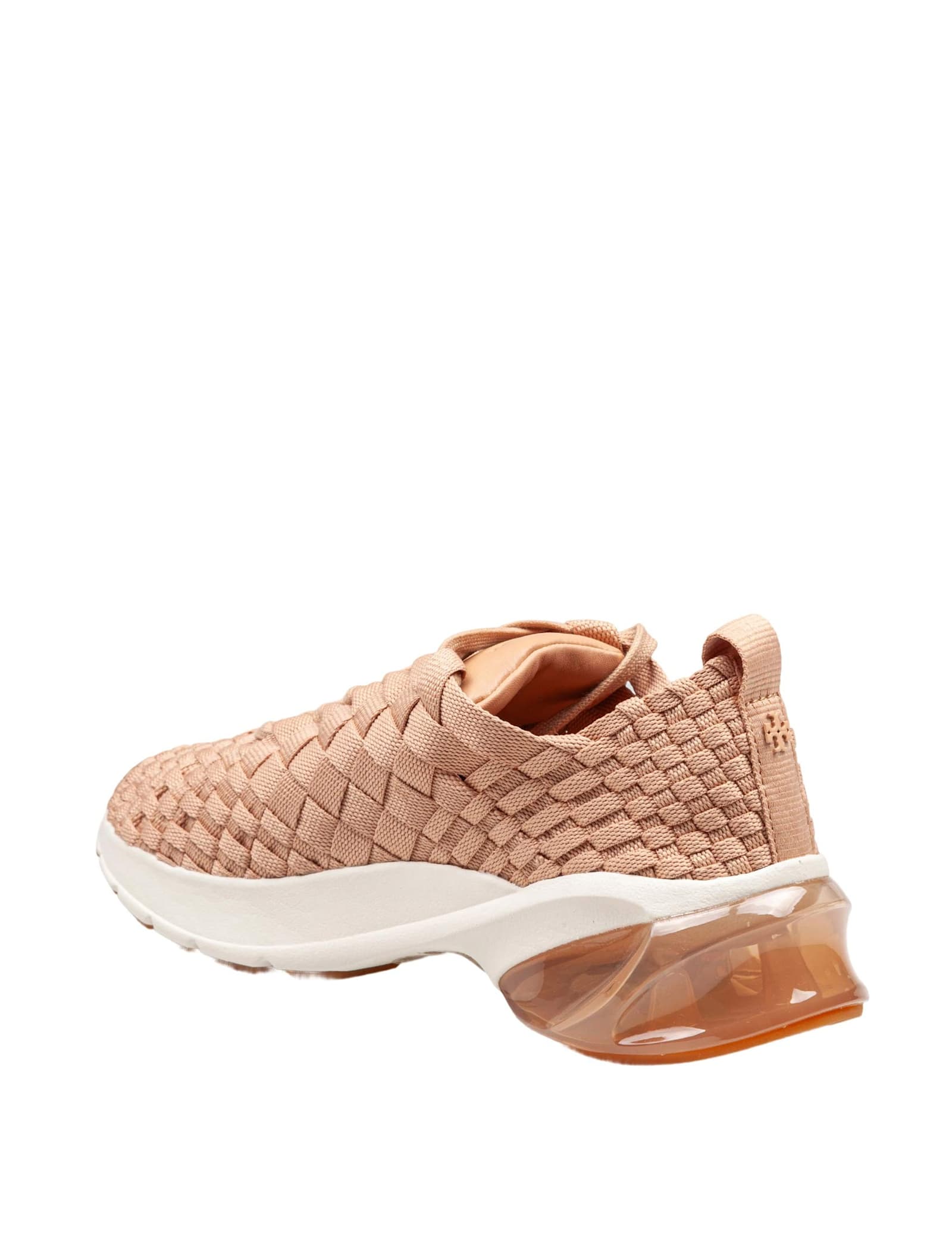 Shop Tory Burch Blush Woven Fabric Trainer Sneakers