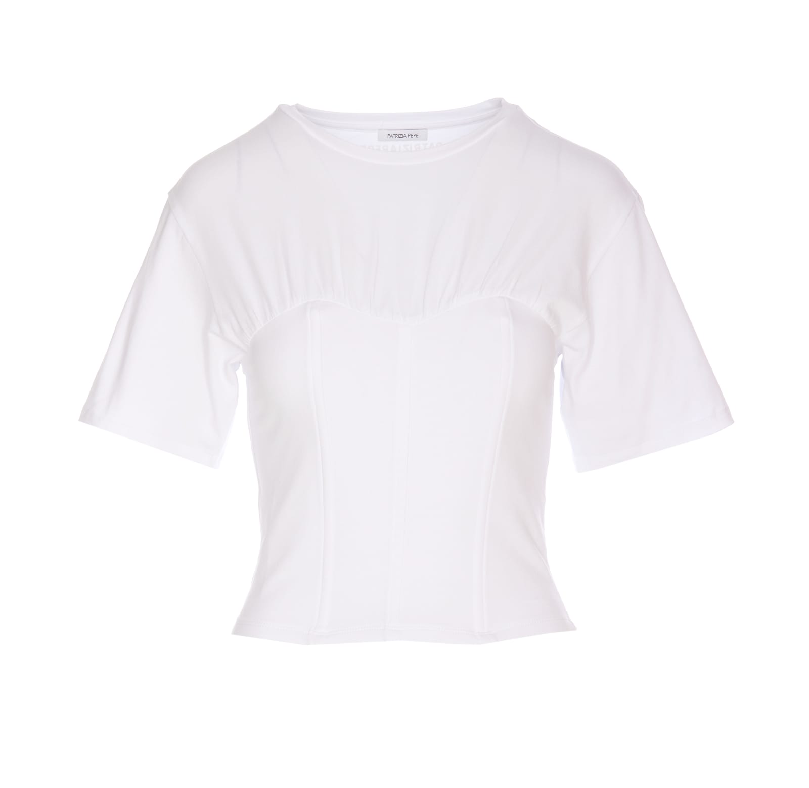 PATRIZIA PEPE BUSTIER JERSEY T-SHIRT 