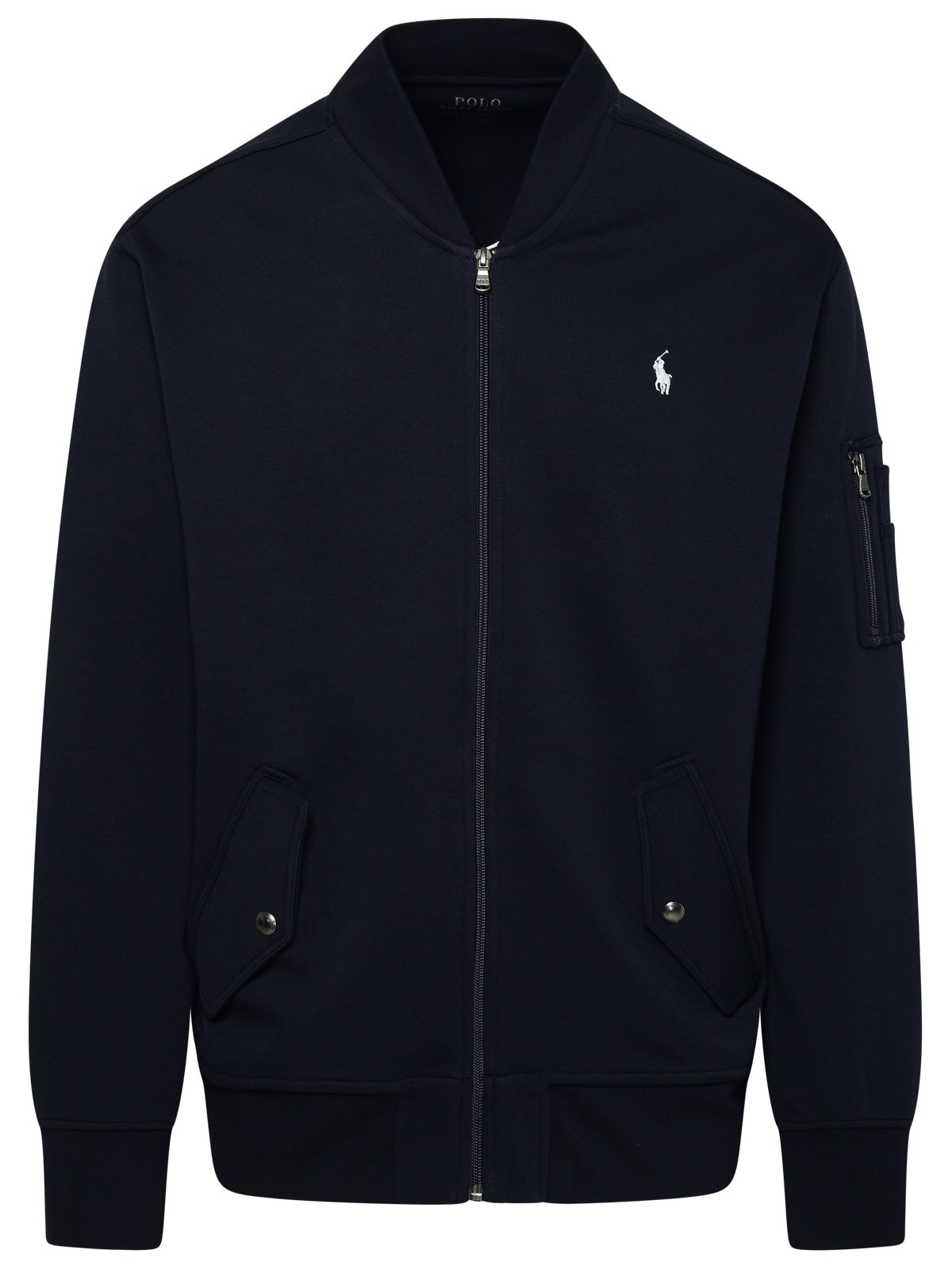 Shop Ralph Lauren Navy Cotton Blend Sweatshirt