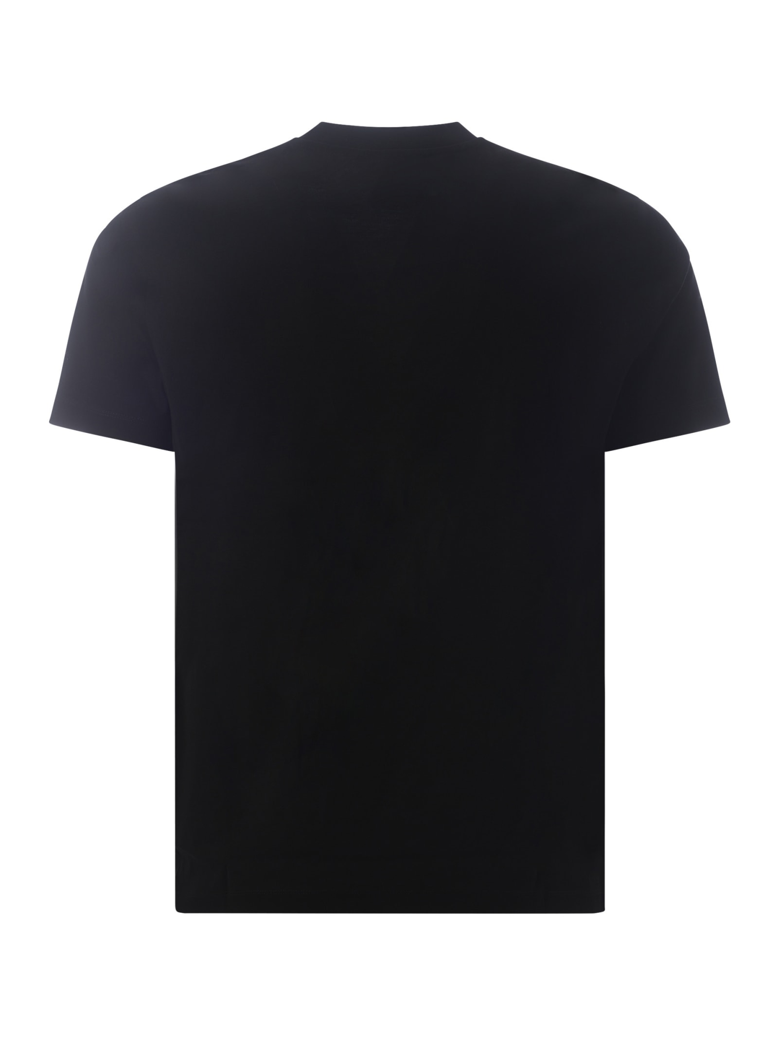 Giorgio Armani Classic Crew Neck T-shirt In Virgin Wool In Nero