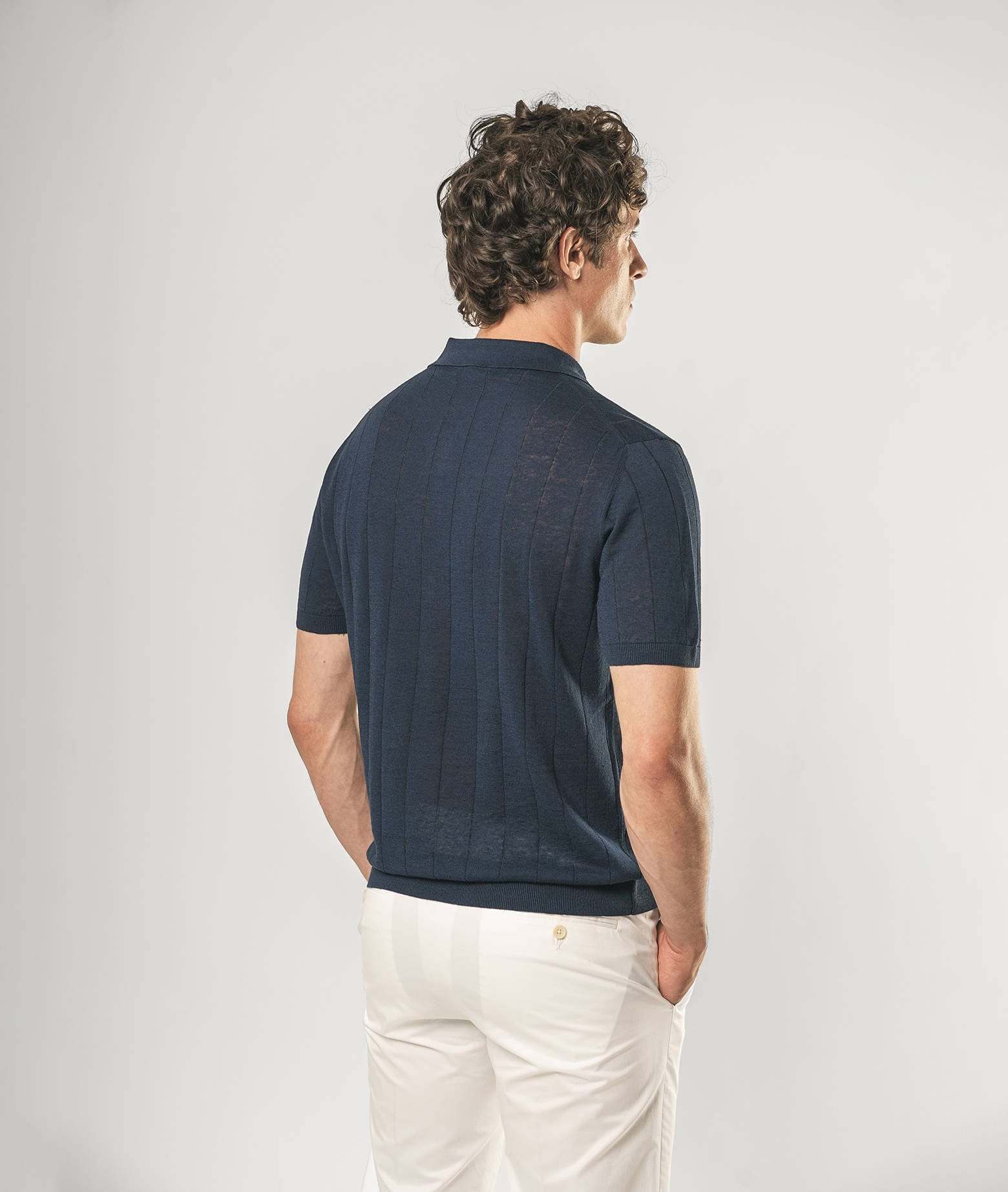 Larusmiani Linen And Cotton Polo Saint Tropez Sweater In Blue