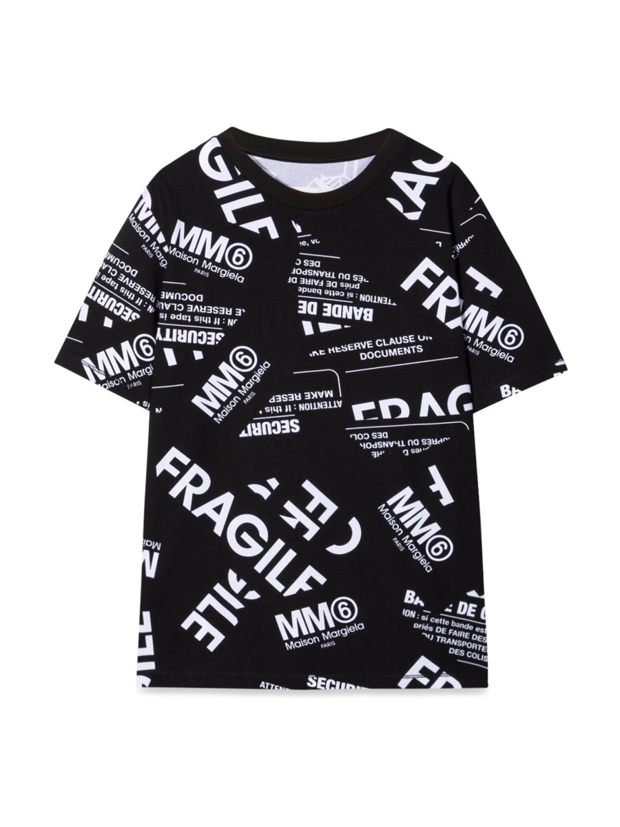 Mm6 Maison Margiela Kids' Maglietta In Black