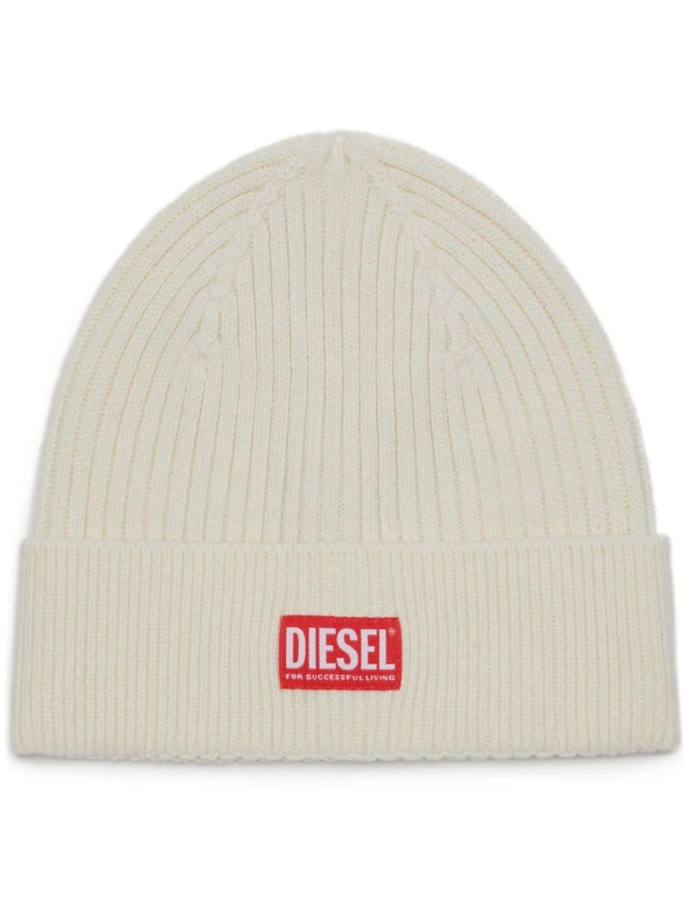 K-coder-h Logo Patch Ribbed Beanie