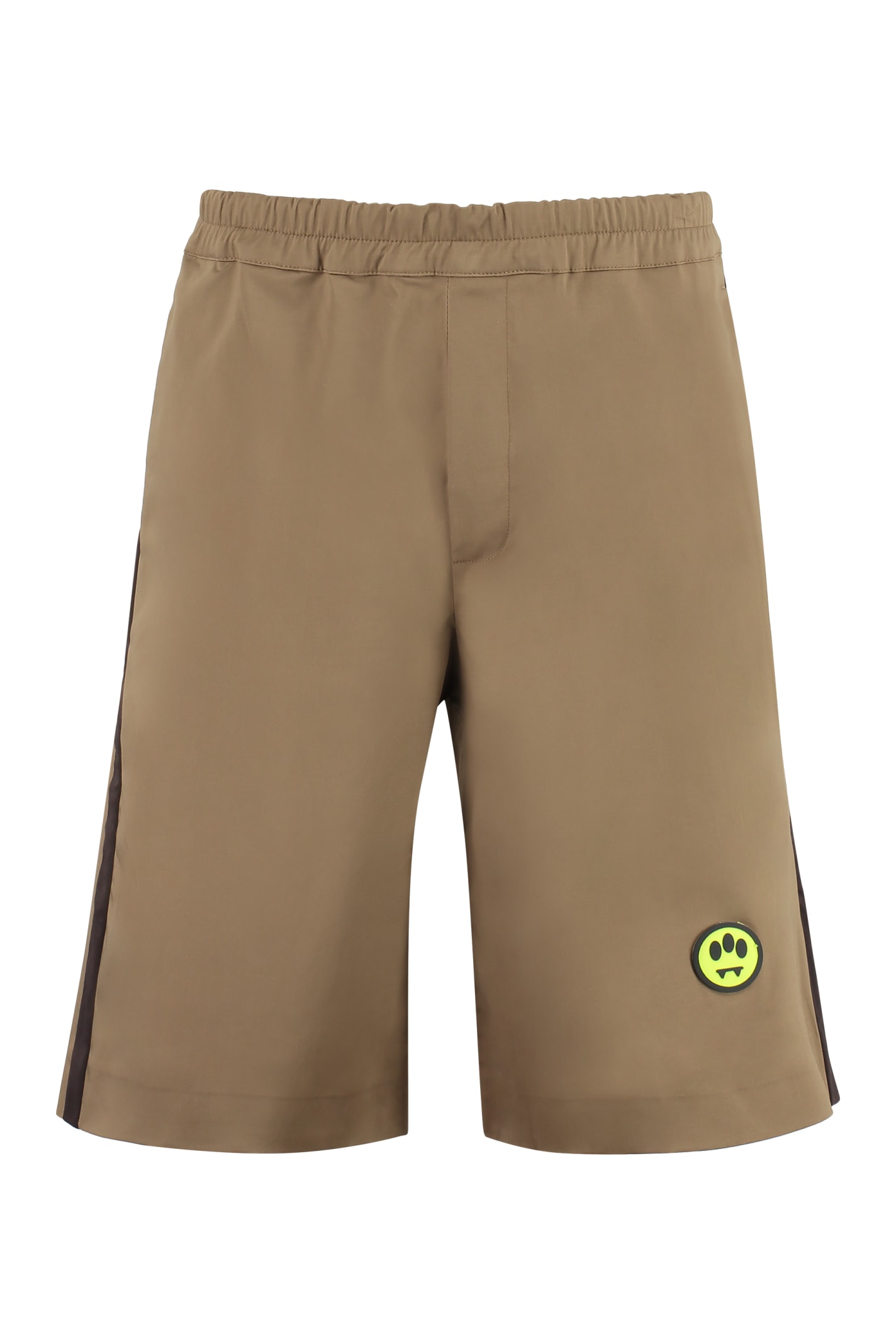 Shop Barrow Cotton Bermuda Shorts In Brown