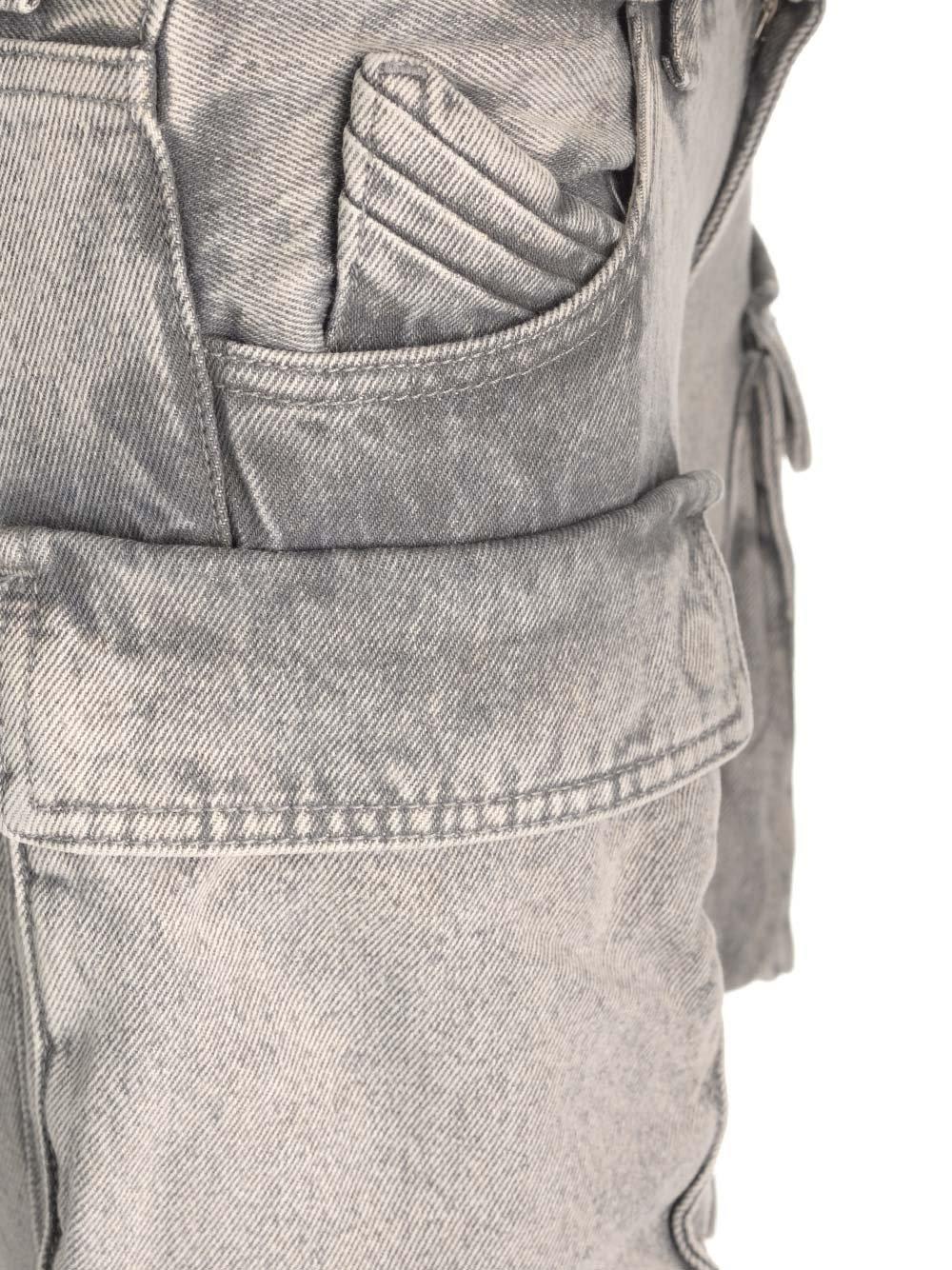 Shop Attico Low-rise Baggy Jeans In Grey